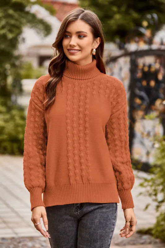 GRACE KARIN Side Slit Turtleneck High-Low Pullover Sweater sold by Grace Karin