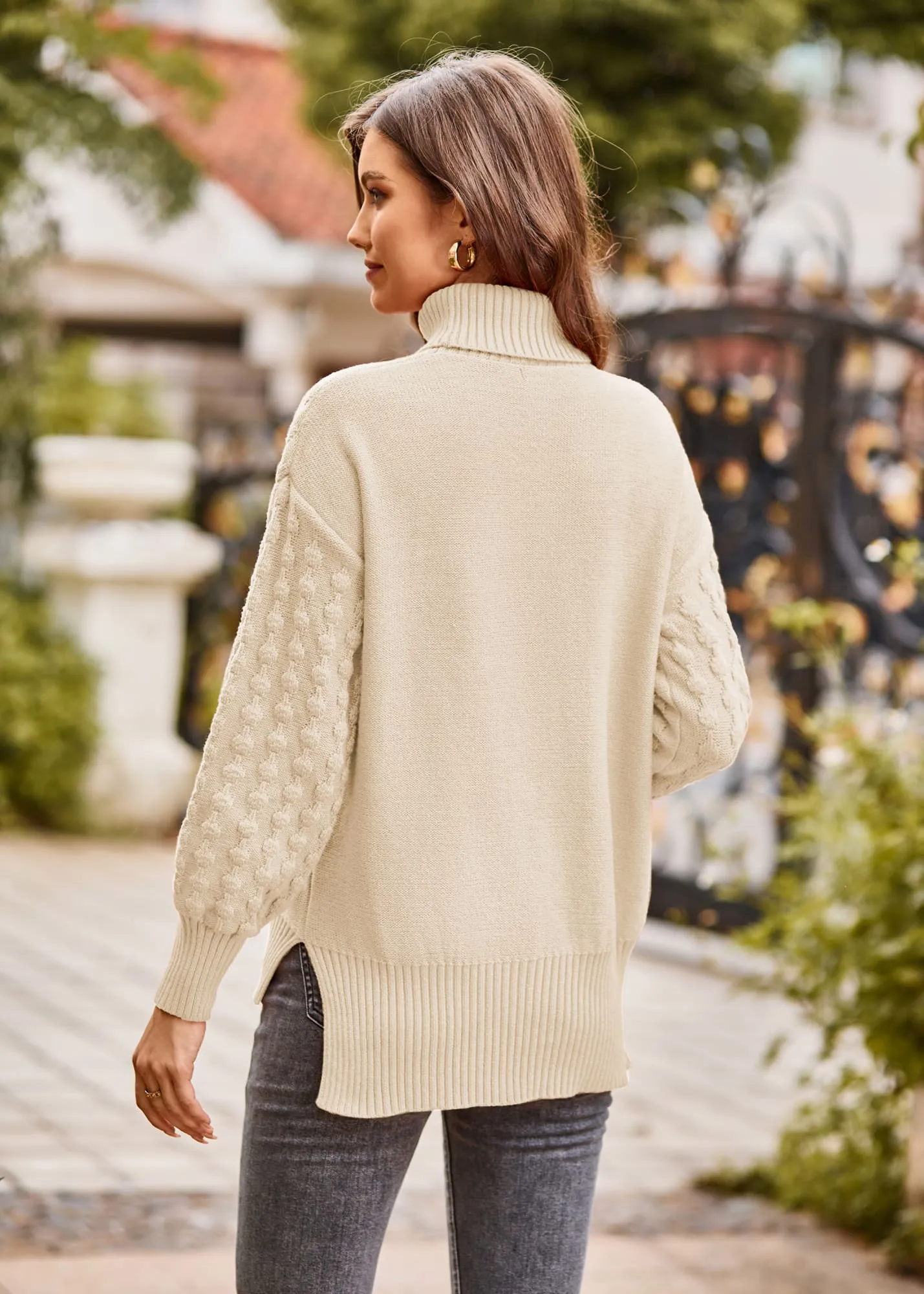 GRACE KARIN Side Slit Turtleneck High-Low Pullover Sweater sold by Grace Karin product image thumbnail 4