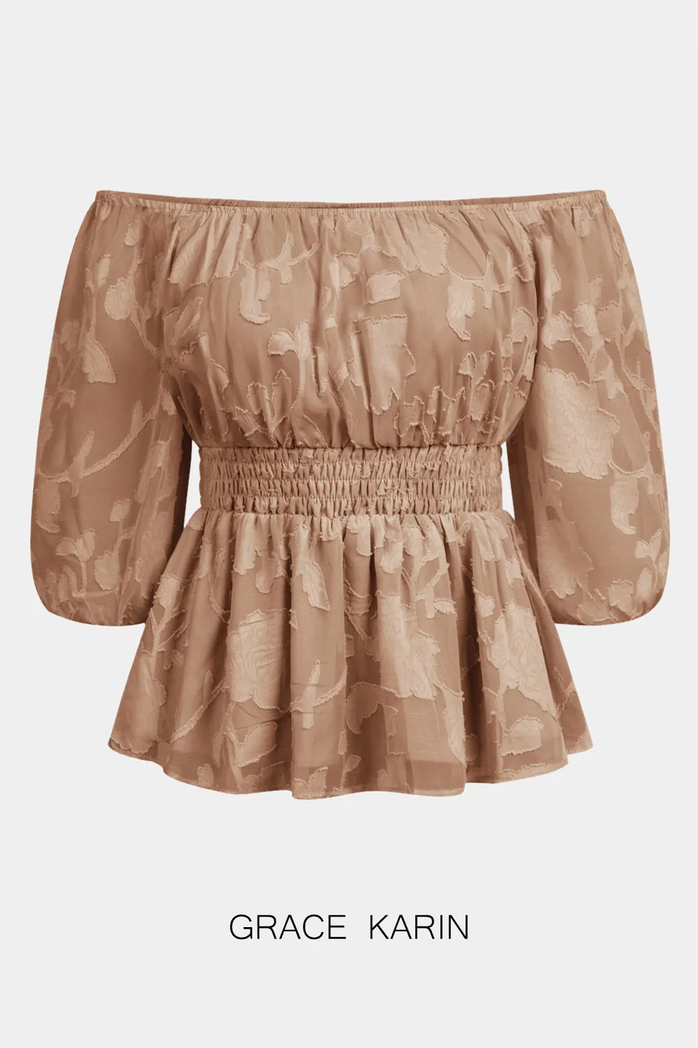 GRACE KARIN Smocked Waist Short Sleeve Square Neck Tops sold by Grace Karin product image thumbnail 5