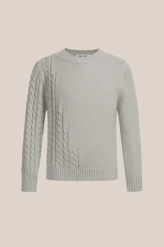 GRACE KARIN Kids Textured Sweater Little Boys Crew Neck Ribbed Cuff Knitwear sold by Grace Karin