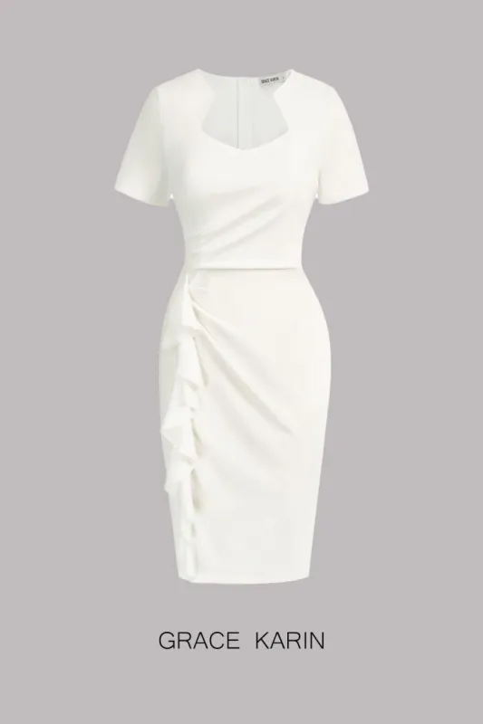 GRACE KARIN Ruffle Front Slit Bodycon Dress sold by Grace Karin