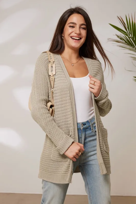 GK Women Hollowed-out Cardigan Long Raglan Sleeve Open Front Sweater sold by Grace Karin