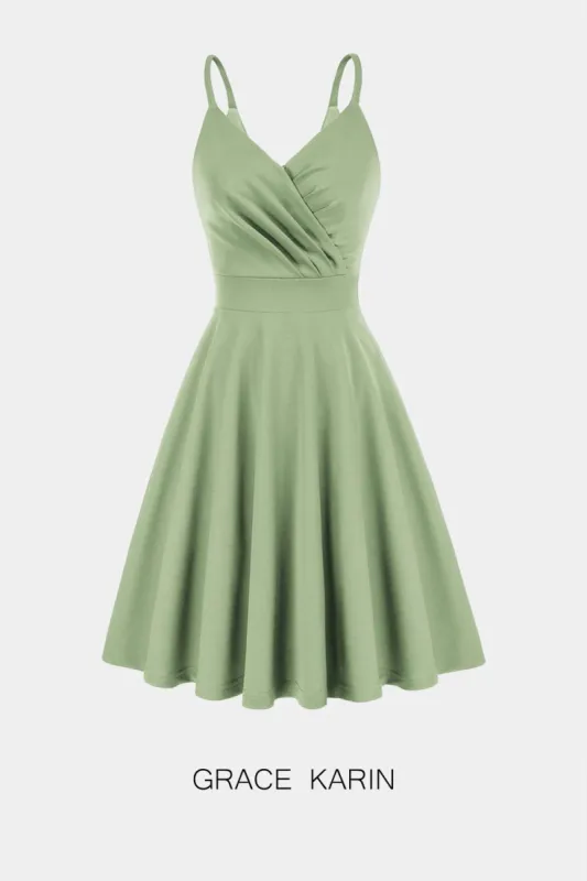 【$19.99 Flash Sale!】GRACE KARIN Cami Pleated Bodice Flared A-Line Sleeveless Dress sold by Grace Karin