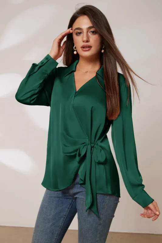 GRACE KARIN Surplice V-Neck Blouse Lapel Collar Pullover Tops sold by Grace Karin