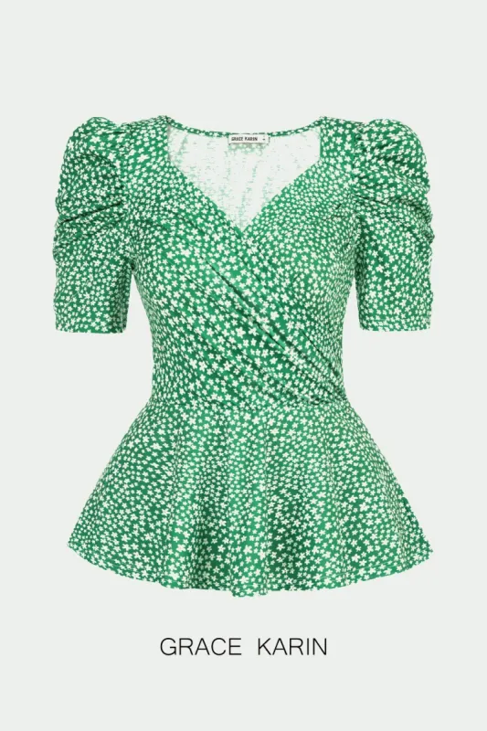 【$19.99 Flash Sale!】GRACE KARIN Leg-of-Mutton Sleeve A-Line Pullover Tops sold by Grace Karin