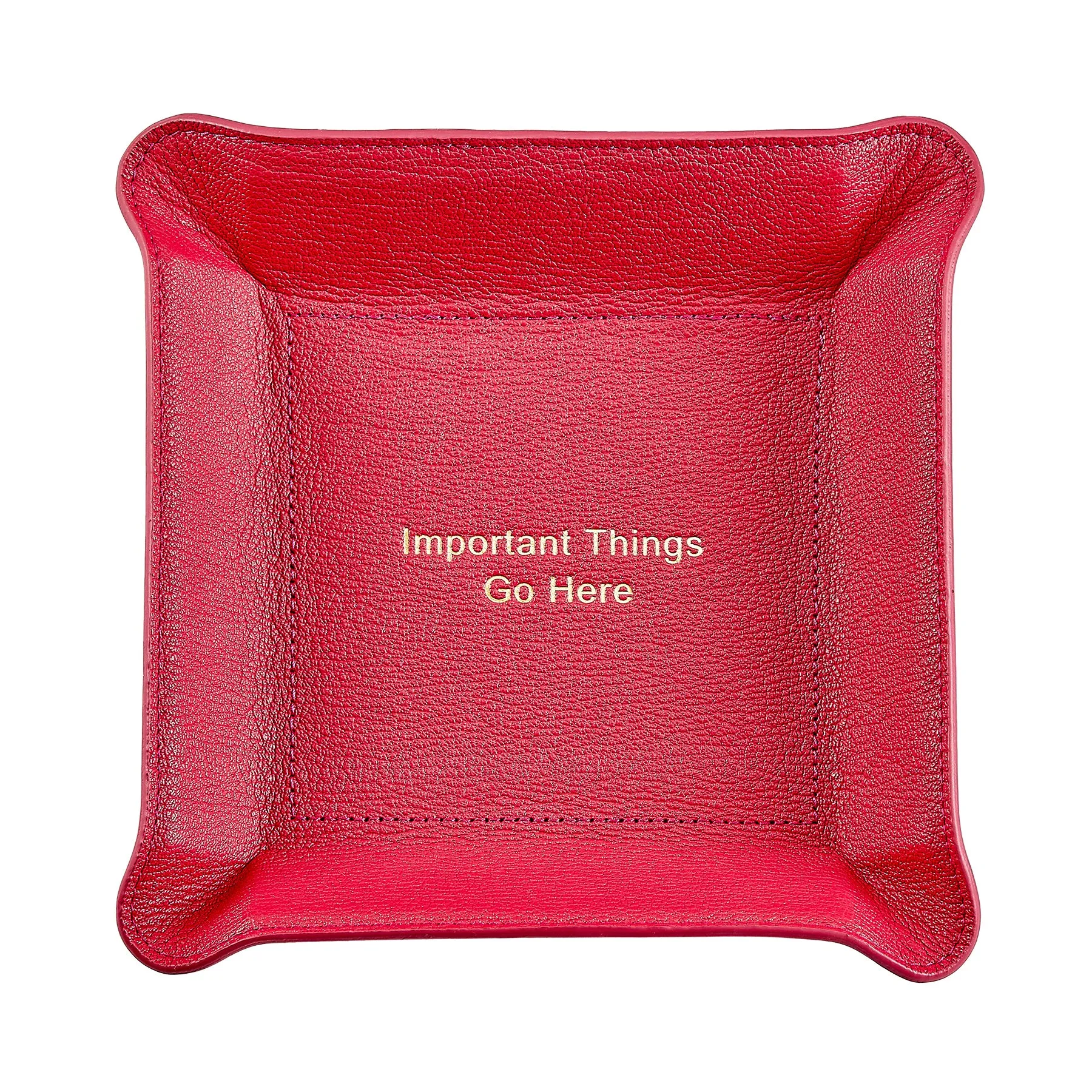 "Important Things Go Here" Leather Valet Tray sold by Graphic Image product image thumbnail 2