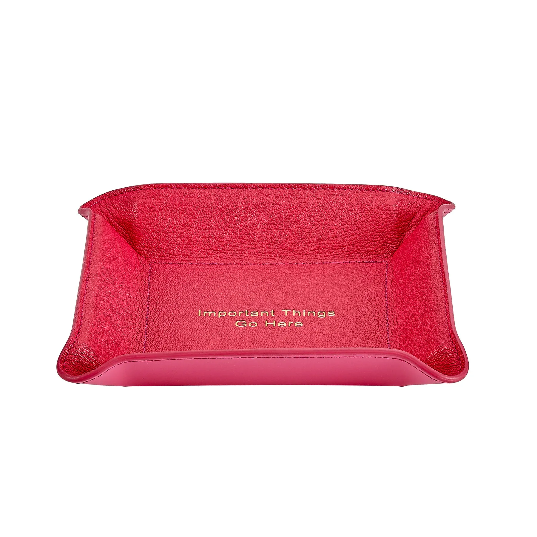 "Important Things Go Here" Leather Valet Tray sold by Graphic Image