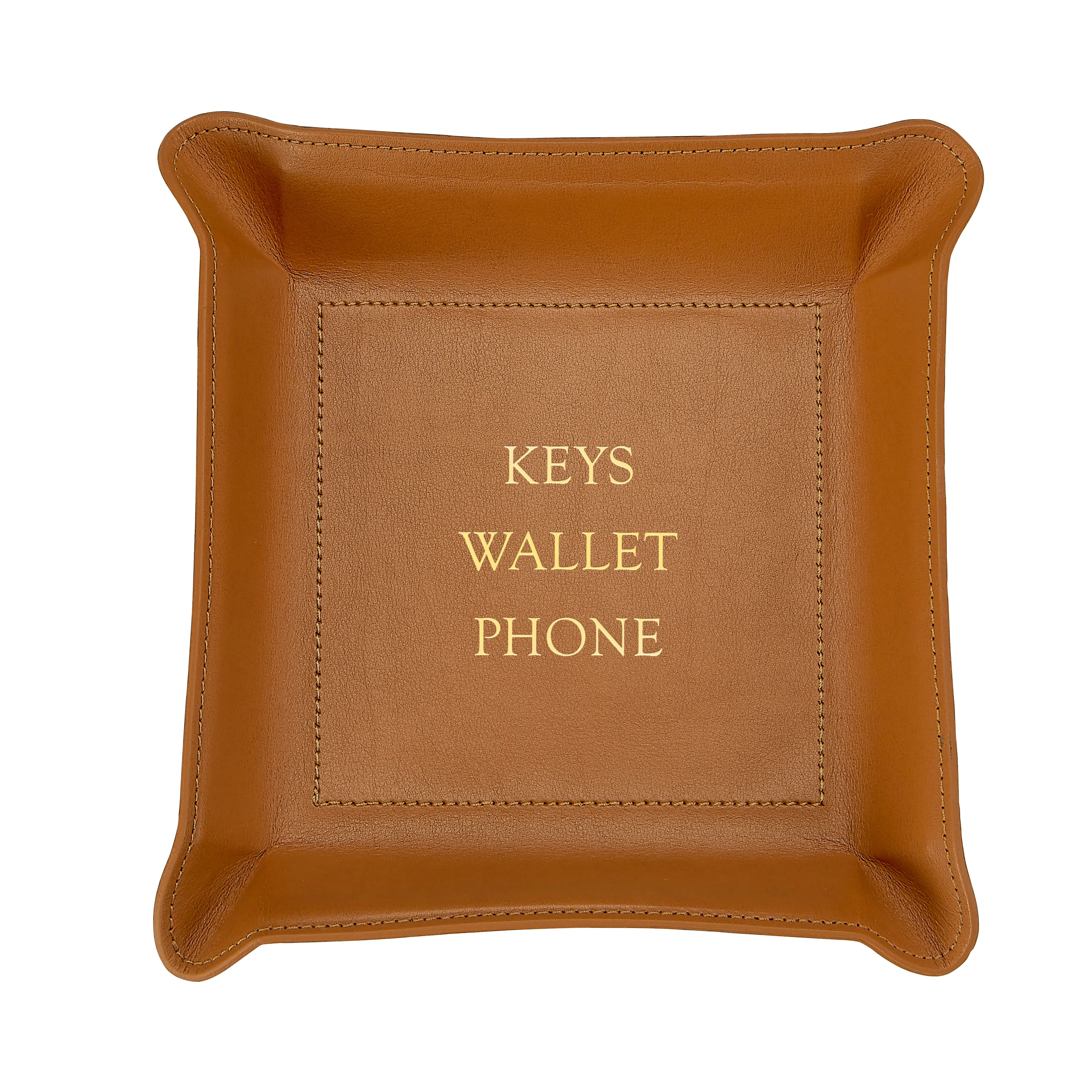 "Keys, Wallet, Phone" Leather Valet Tray sold by Graphic Image product image thumbnail 2