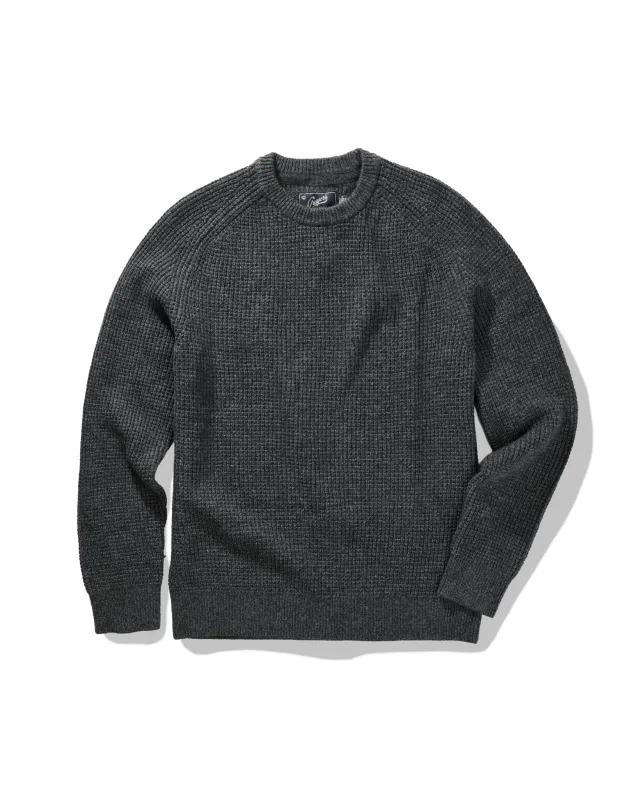 Marlow Raglan Crew - Charcoal sold by Grayers