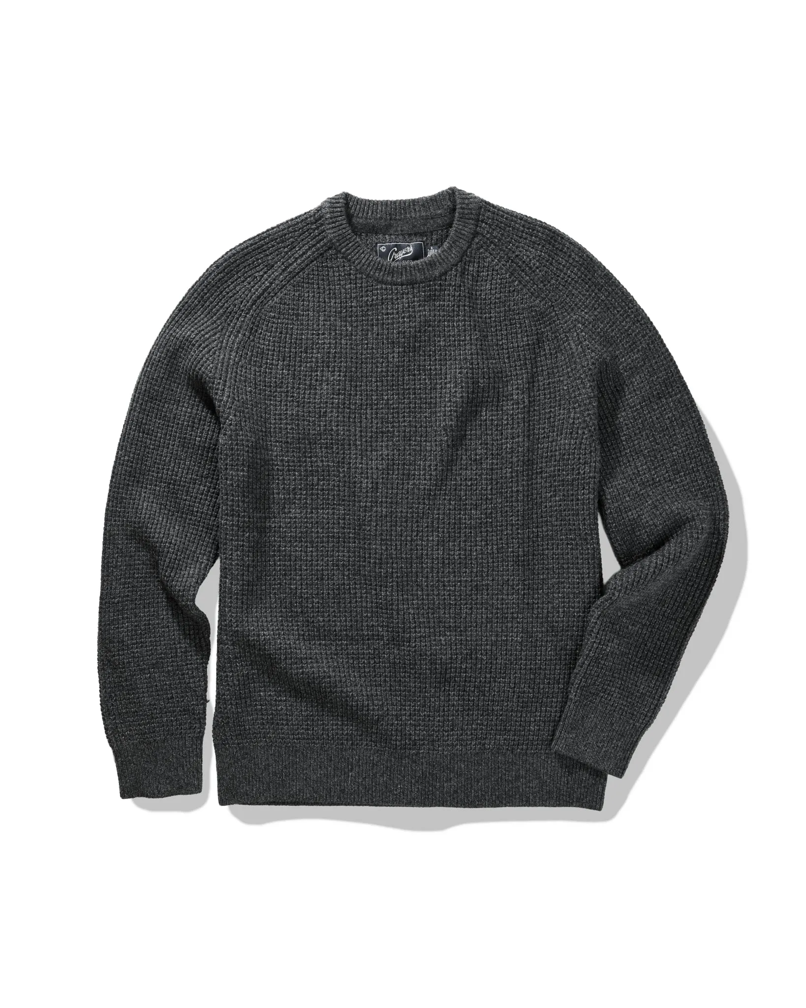 Marlow Raglan Crew - Charcoal sold by Grayers