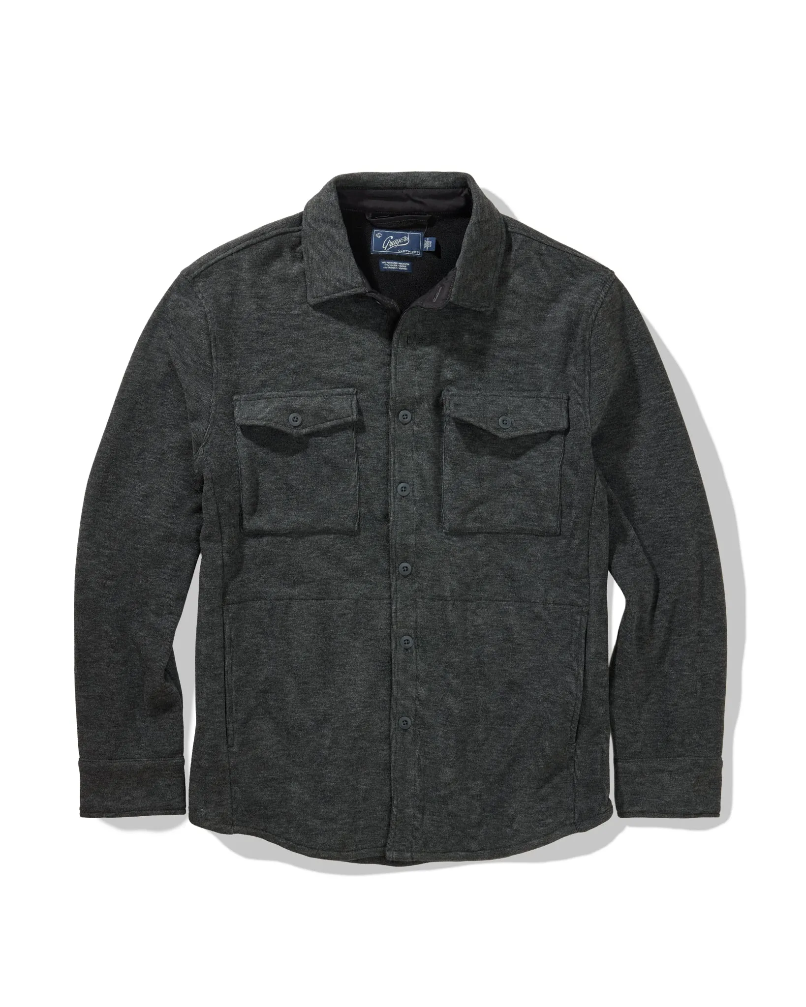 Fleece Shirt Jacket - Charcoal sold by Grayers