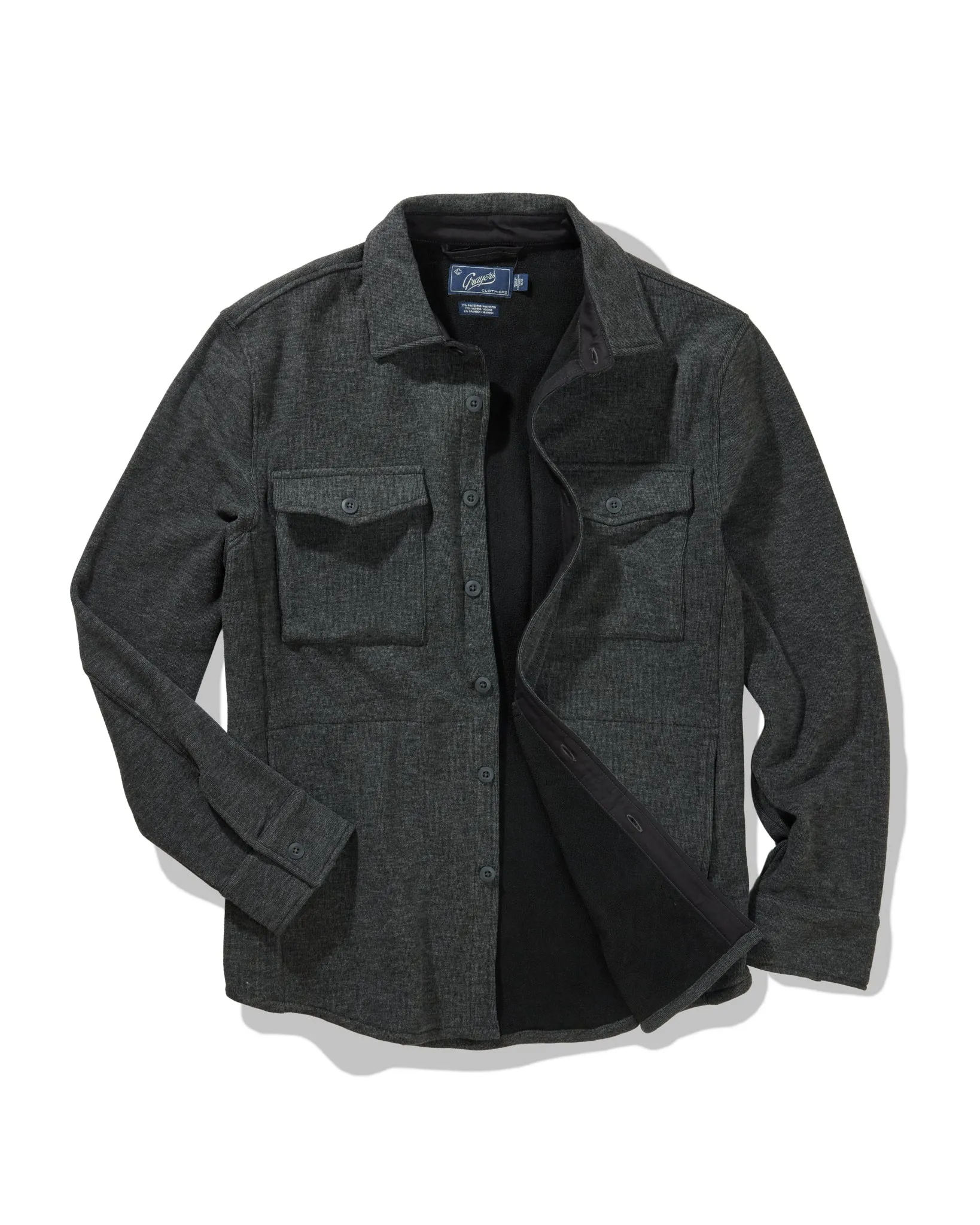 Fleece Shirt Jacket - Charcoal sold by Grayers product image thumbnail 2