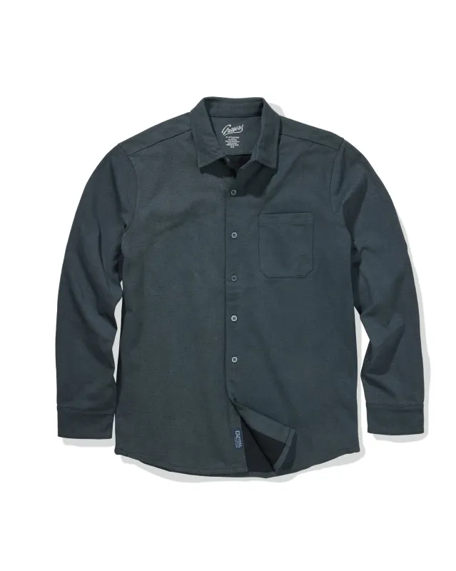 Printed Stretch Cotton Jersey - Navy made by Grayers