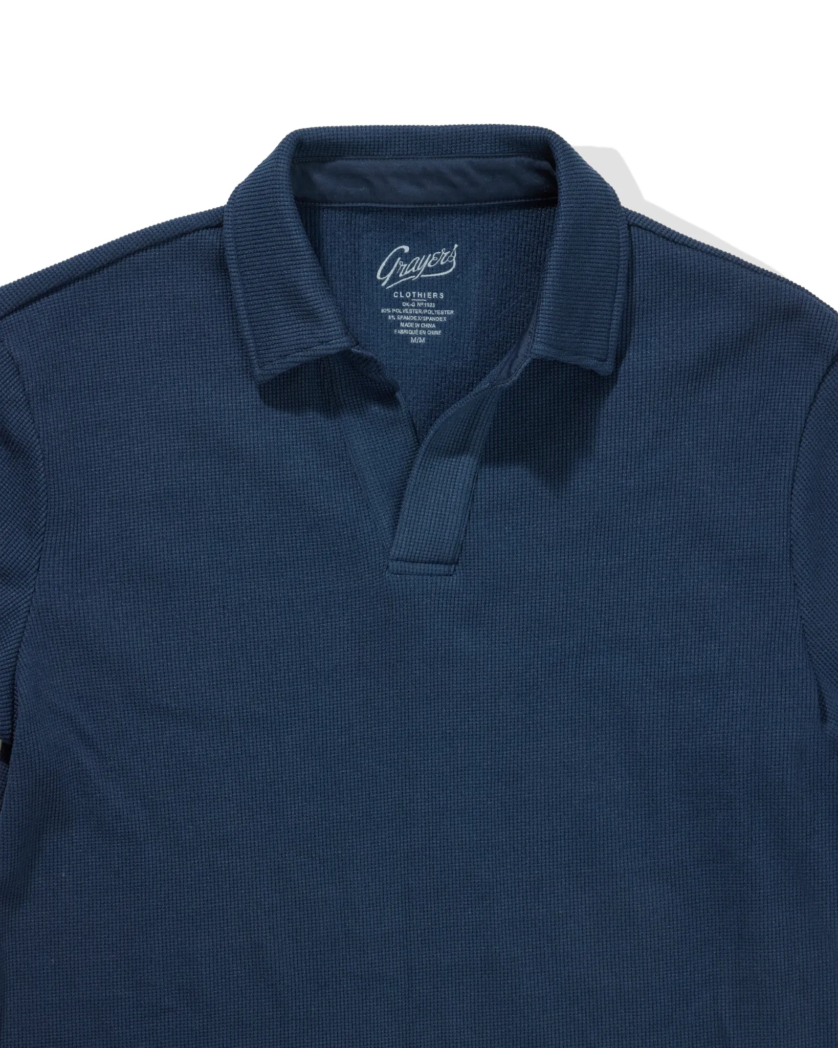 Waffle Johnny Collar Polo - Navy sold by Grayers product image thumbnail 2