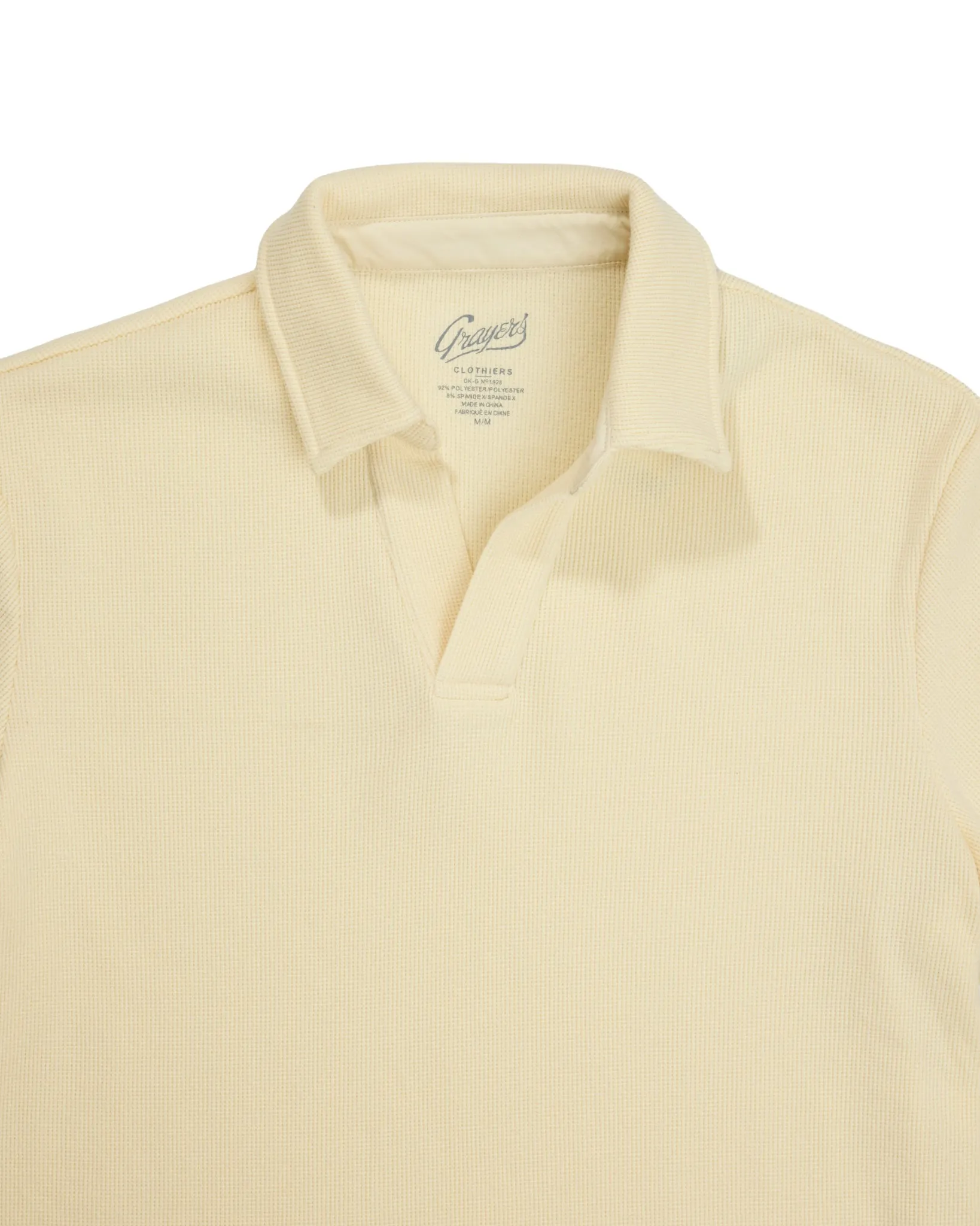 Waffle Johnny Collar Polo - Cream sold by Grayers product image thumbnail 2