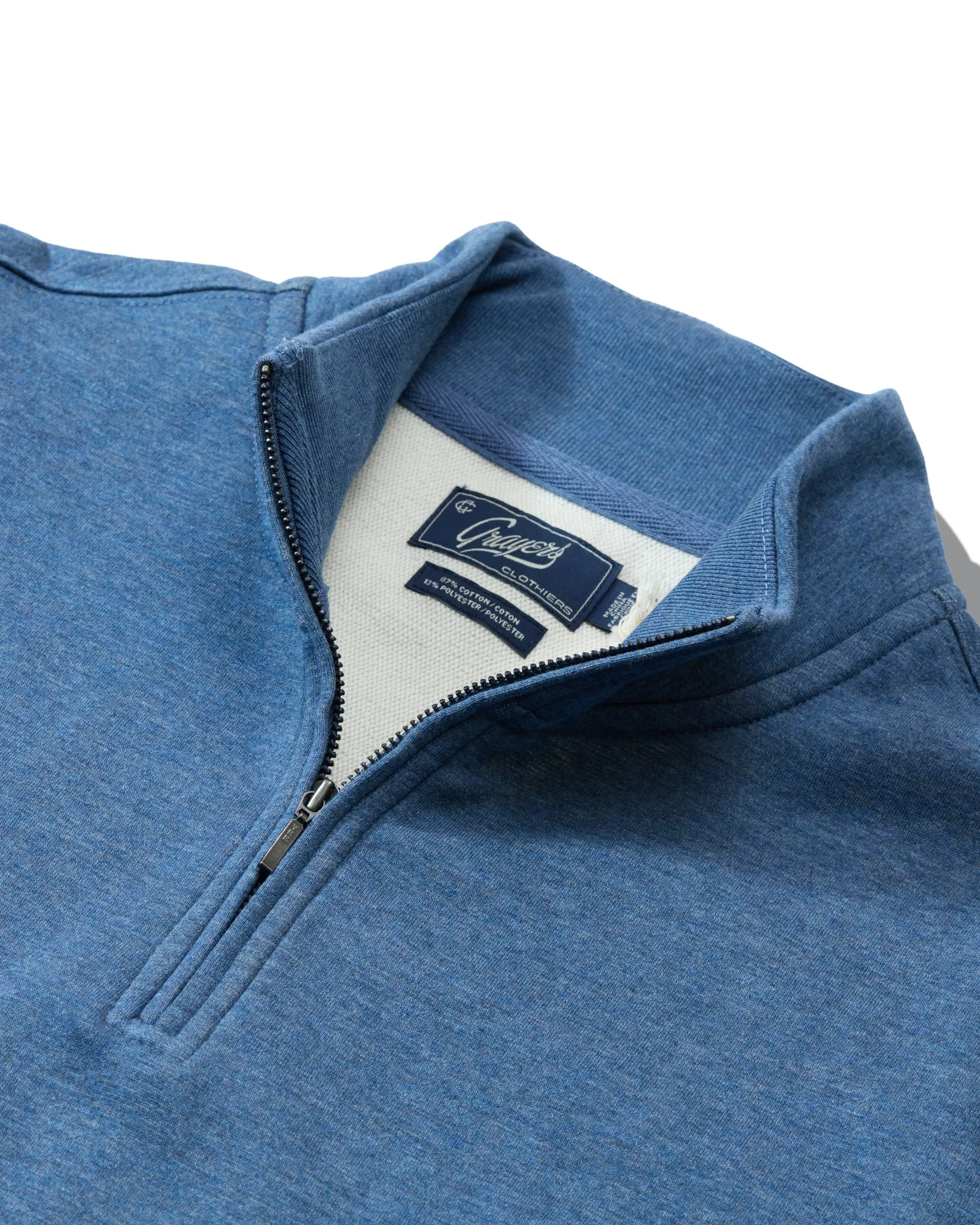 Harrison Double Knit 1/4 Zip - Blue Heather sold by Grayers product image thumbnail 2