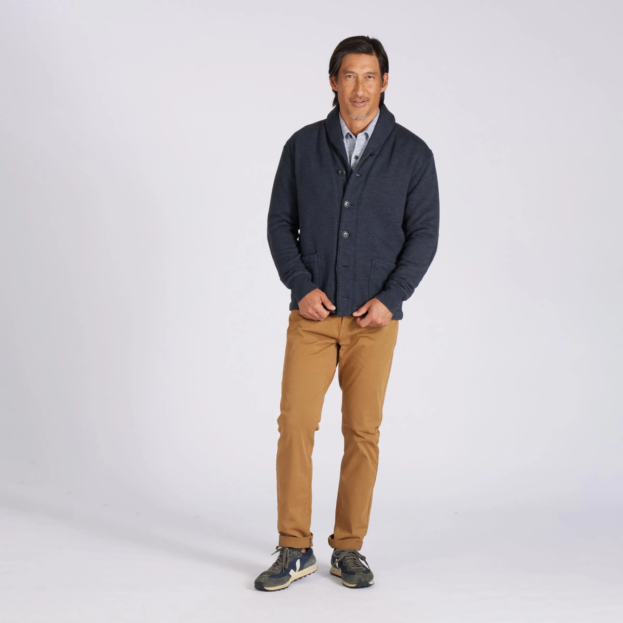 Dunlop Waffle Lined Shawl Cardigan - Blue Graphite sold by Grayers product image thumbnail 5