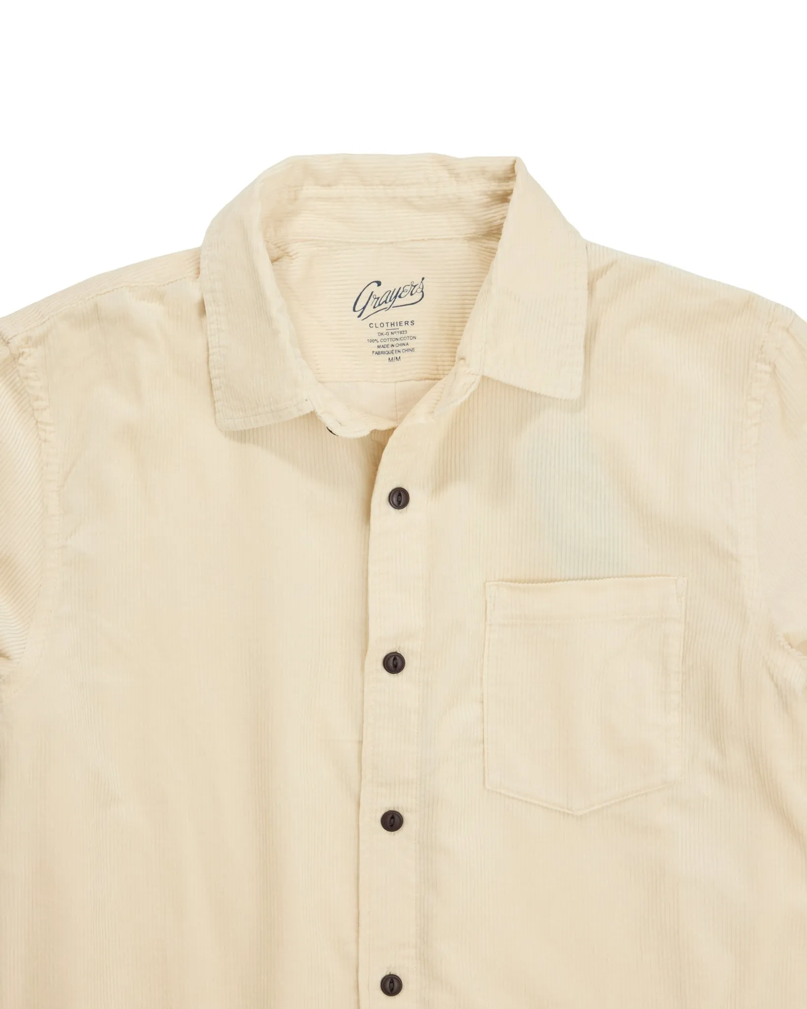 Saratoga Featherweight Corduroy Shirt - Cream sold by Grayers product image thumbnail 2
