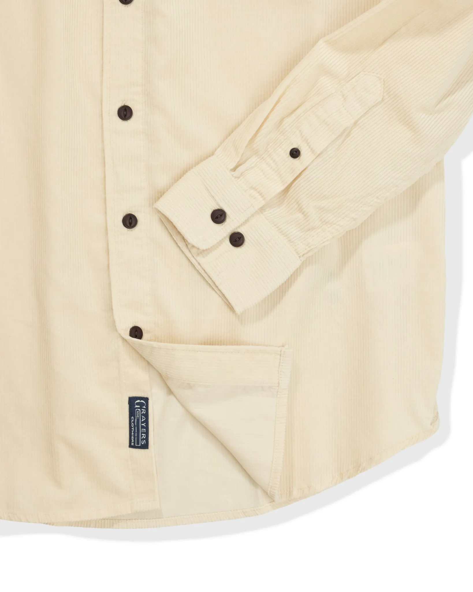 Saratoga Featherweight Corduroy Shirt - Cream sold by Grayers product image thumbnail 3