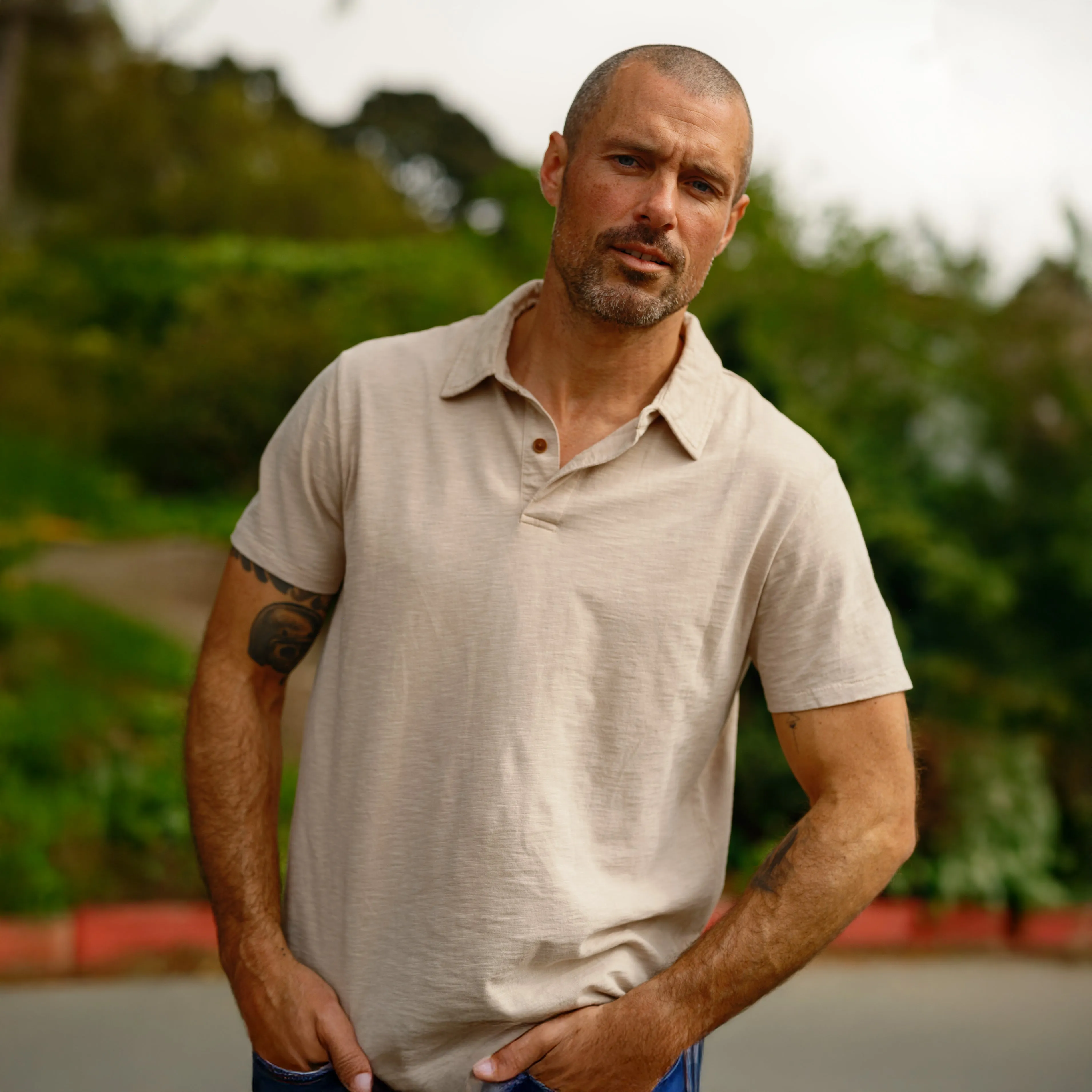 Sunwashed 2 Button Polo - Ecru sold by Grayers product image thumbnail 2