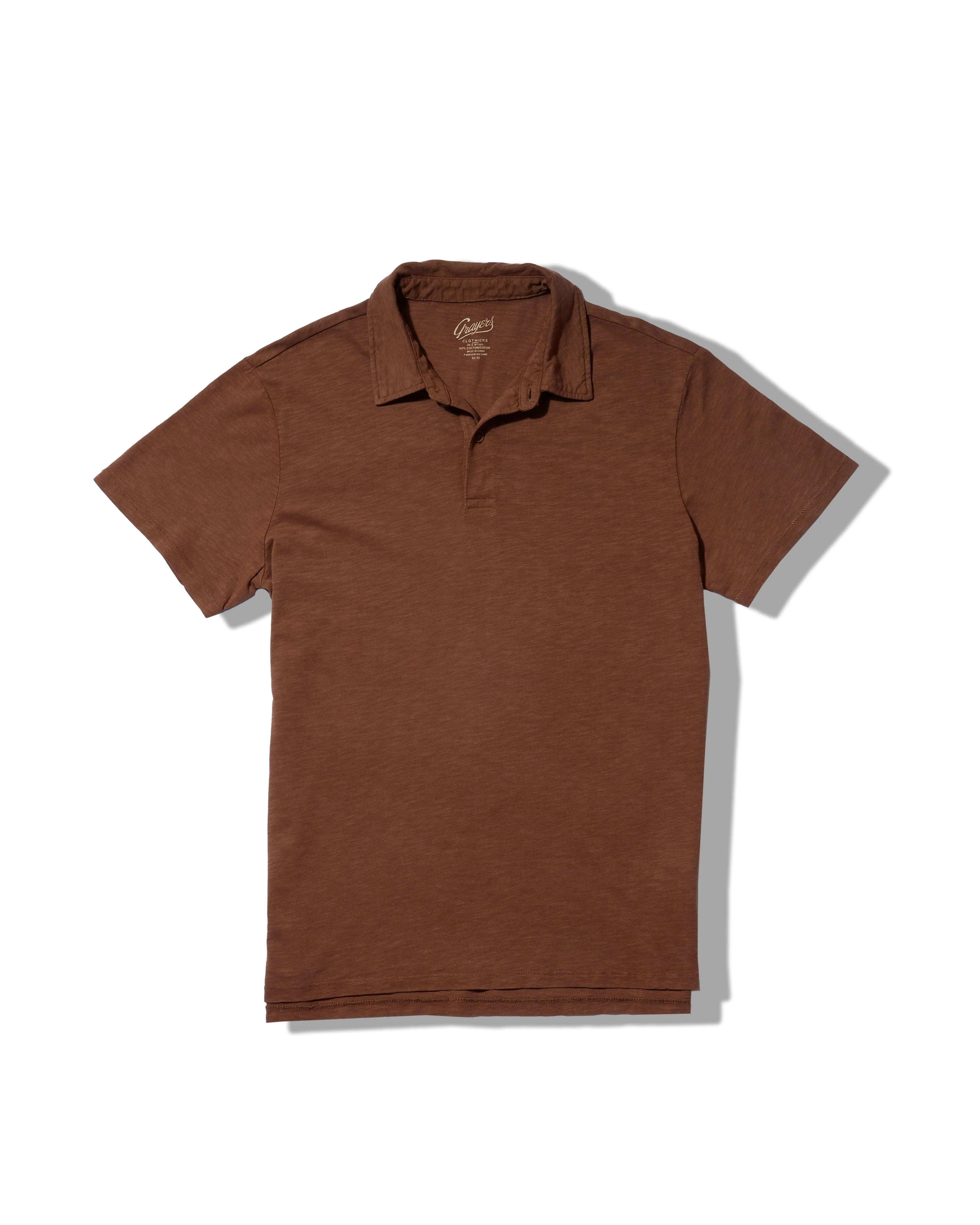 Sunwashed 2 Button Polo - Rubber sold by Grayers