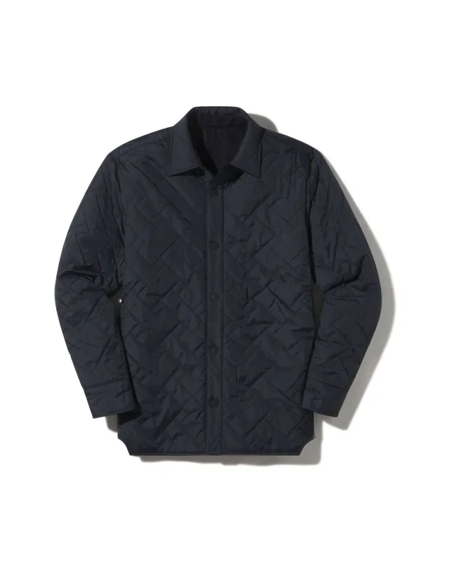 Insulated Reversible Shirt Jacket - Navy sold by Grayers