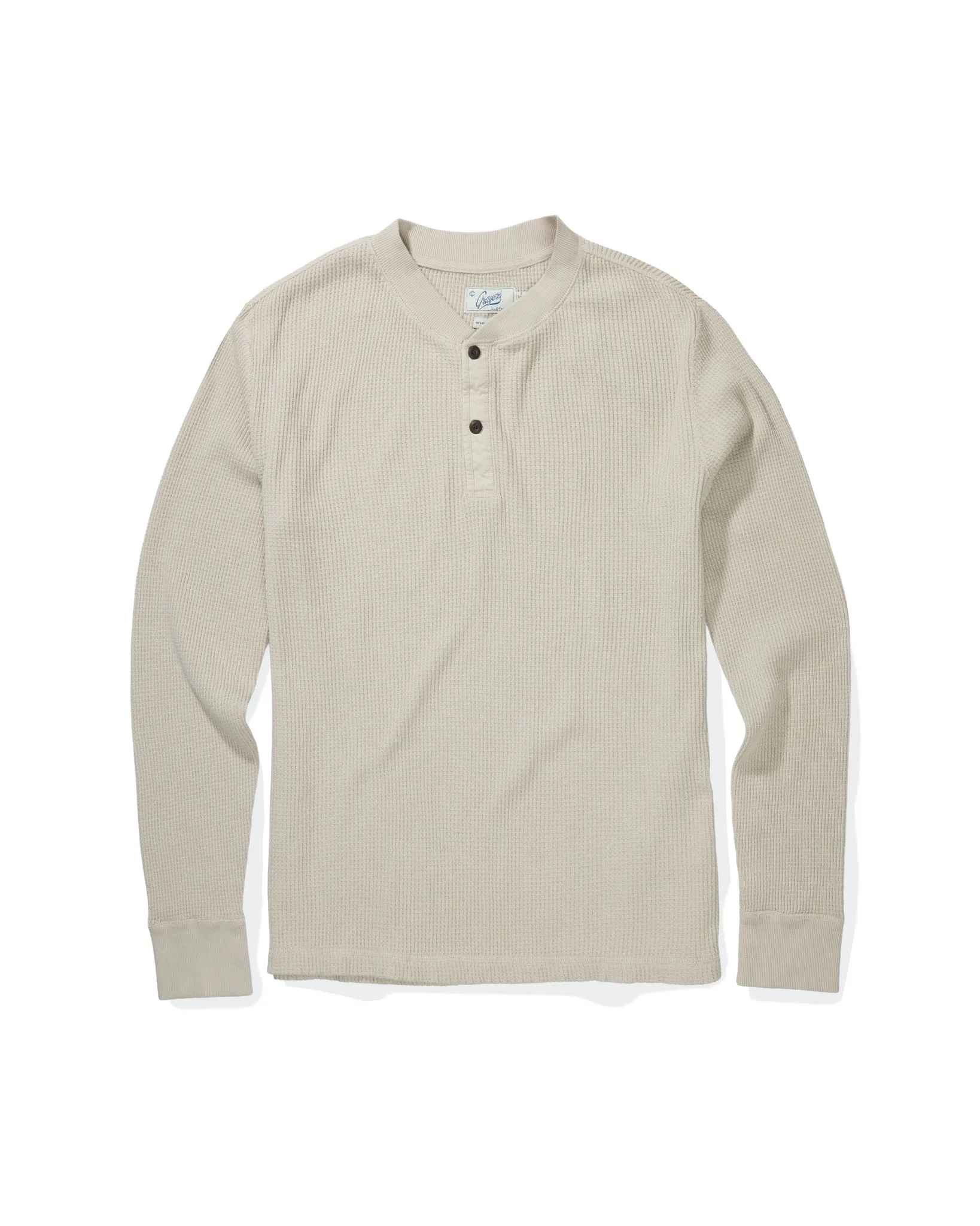 Brawny Waffle Henley - Ecru sold by Grayers