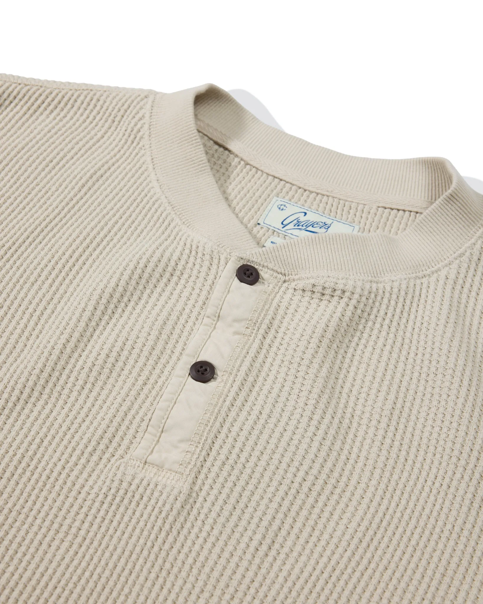 Brawny Waffle Henley - Ecru sold by Grayers product image thumbnail 2