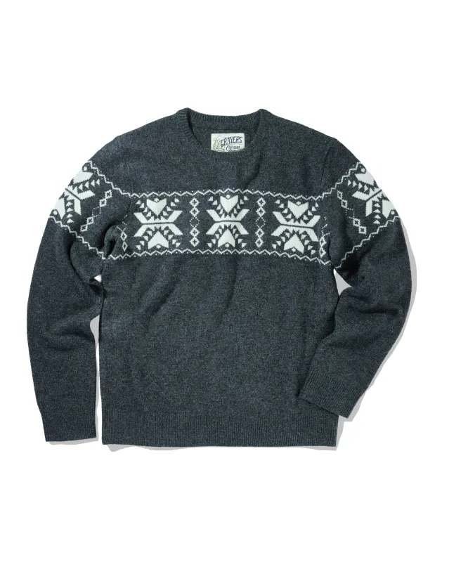 Retro Snowflake Sweater - Charcoal Cream sold by Grayers