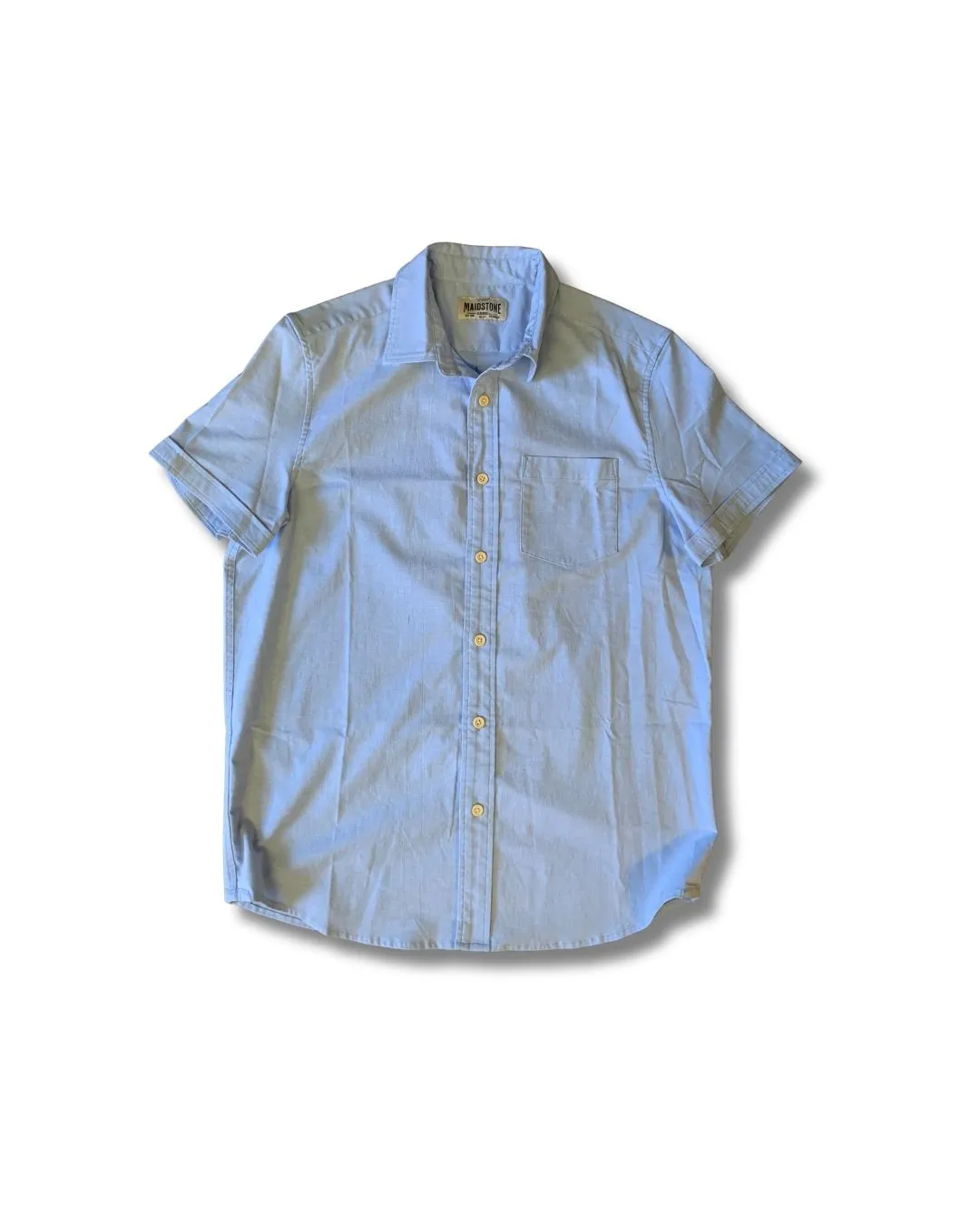 Maidstone Stretch Oxford Short Sleeve Shirt - Light Blue sold by Grayers