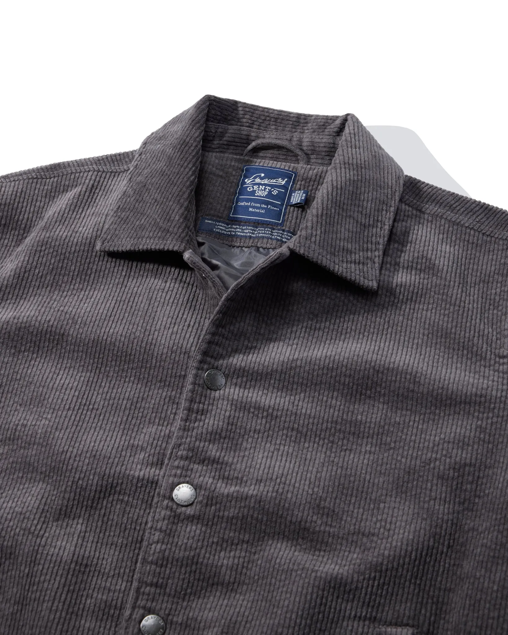 Fieldston Corduroy Varsity Bomber - Dark Gray sold by Grayers product image thumbnail 3