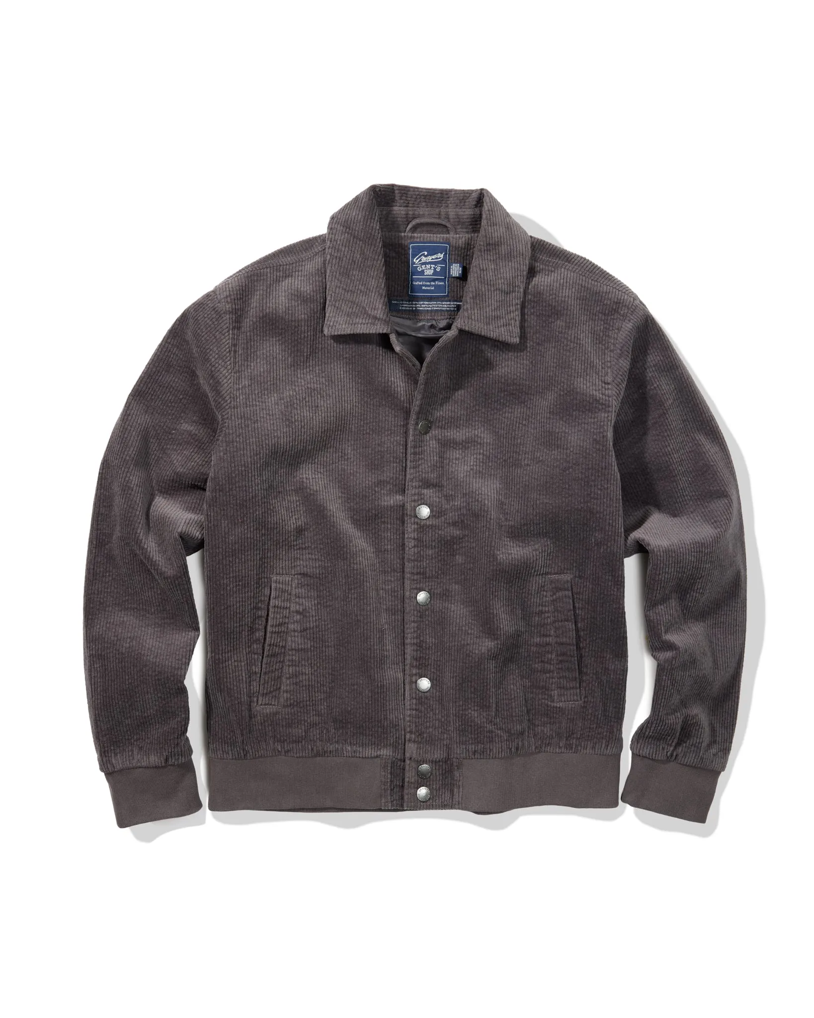Fieldston Corduroy Varsity Bomber - Dark Gray sold by Grayers