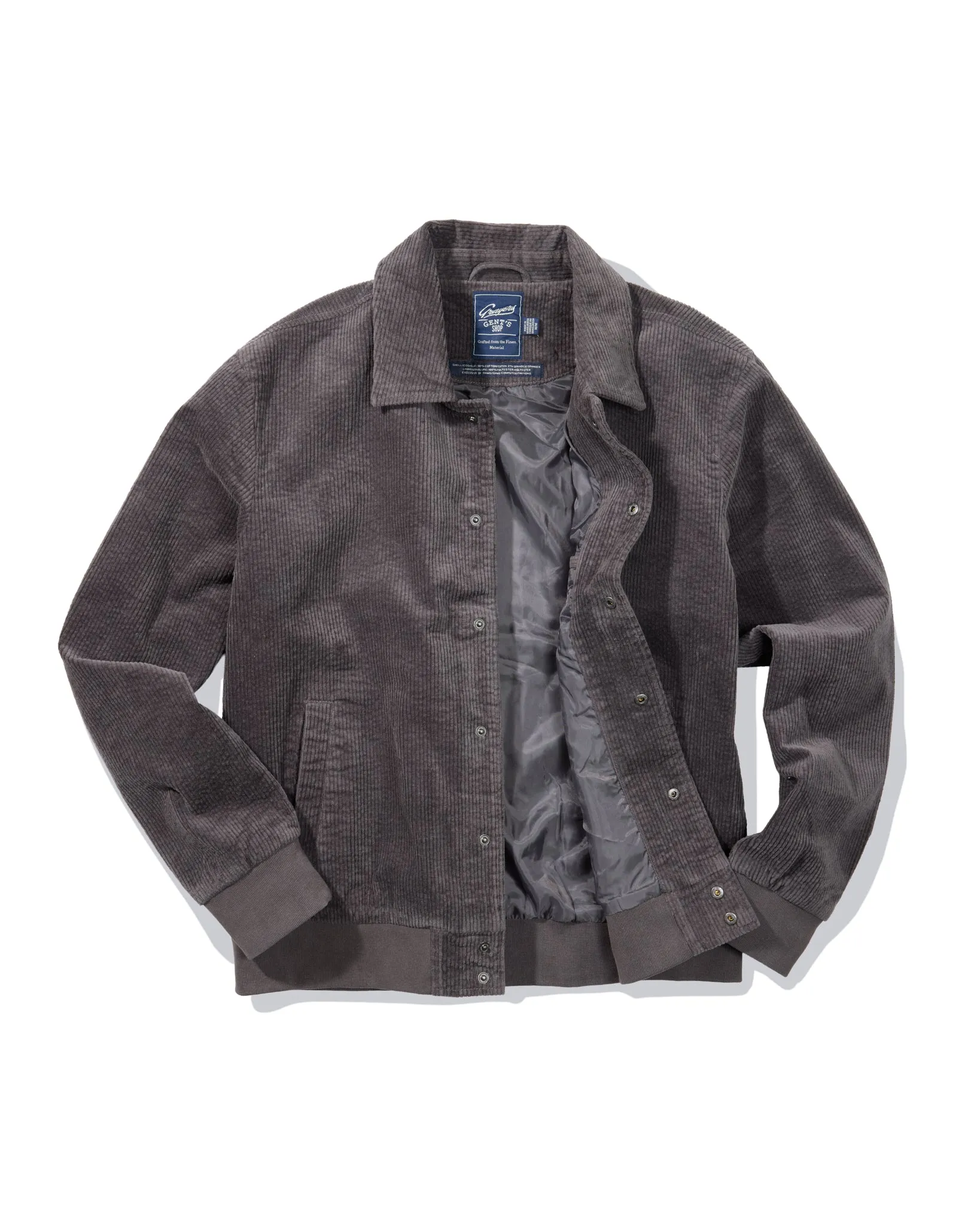 Fieldston Corduroy Varsity Bomber - Dark Gray sold by Grayers product image thumbnail 2
