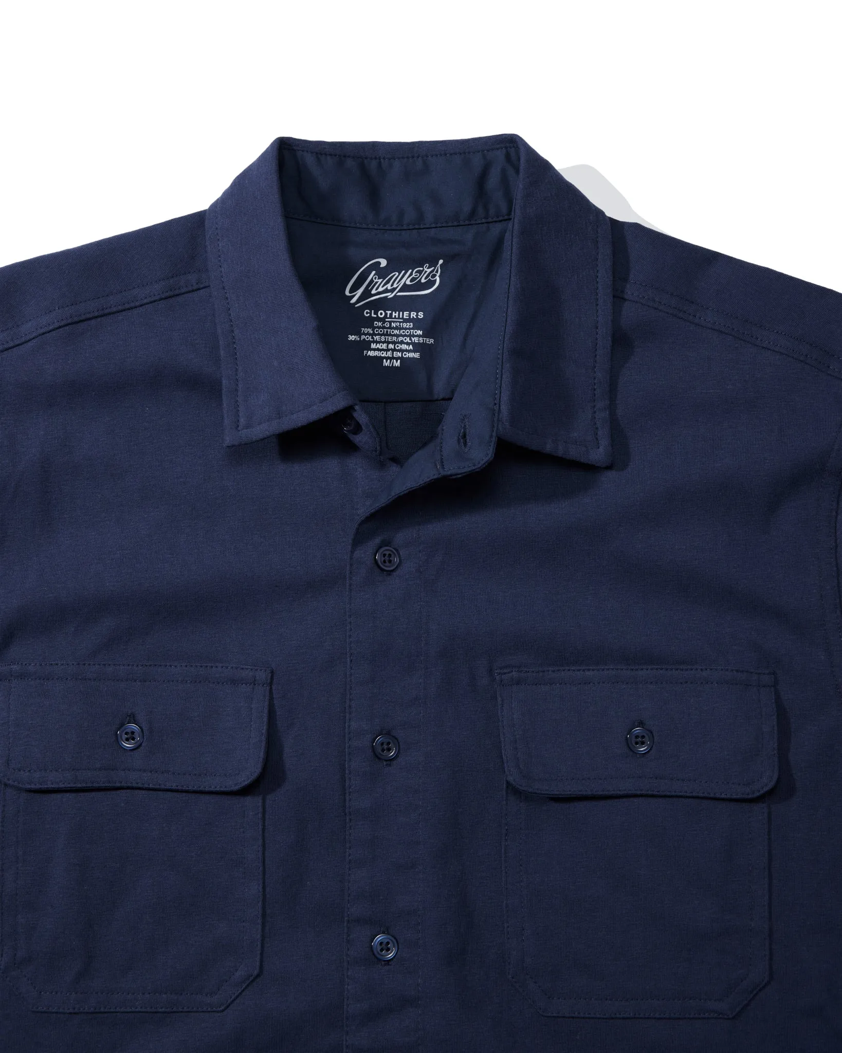 Momo Sueded Jersey Work Shirt - Navy sold by Grayers product image thumbnail 2