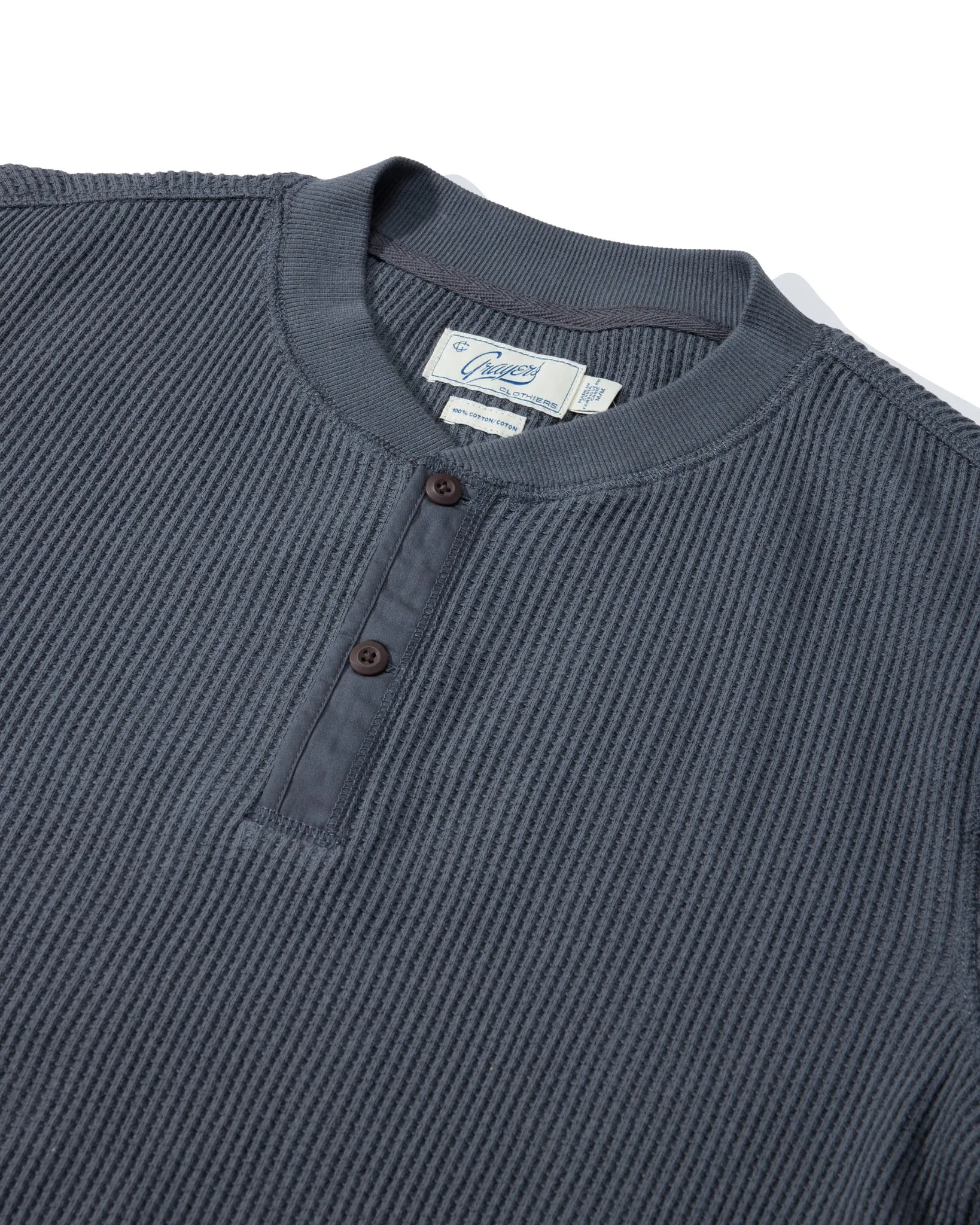 Brawny Waffle Henley - Battleship Gray sold by Grayers product image thumbnail 2