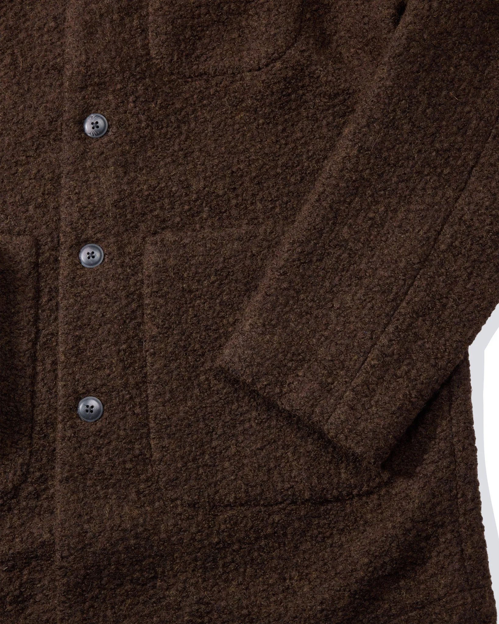 Wool Boucle Car Coat - Dark Chocolate sold by Grayers product image thumbnail 4