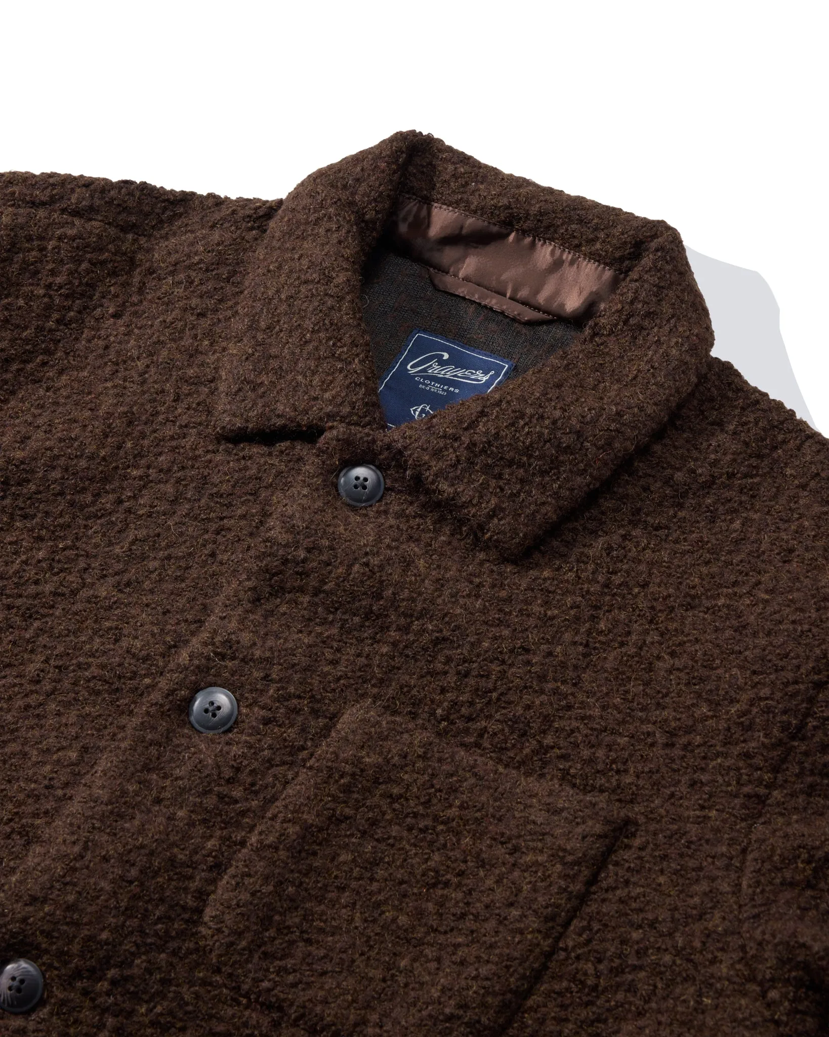 Wool Boucle Car Coat - Dark Chocolate sold by Grayers product image thumbnail 3