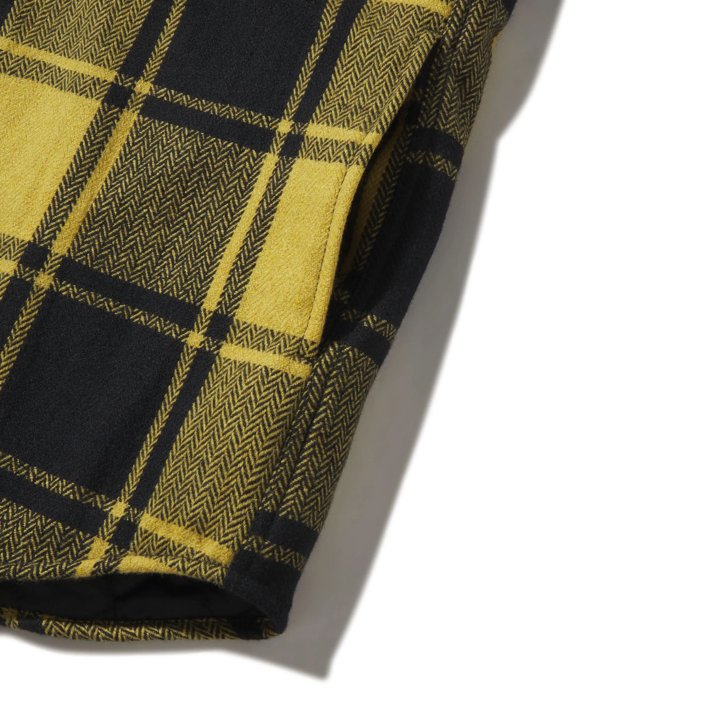 Retro Wool Padded Shirt Jacket - Mustard Black sold by Grayers product image thumbnail 3