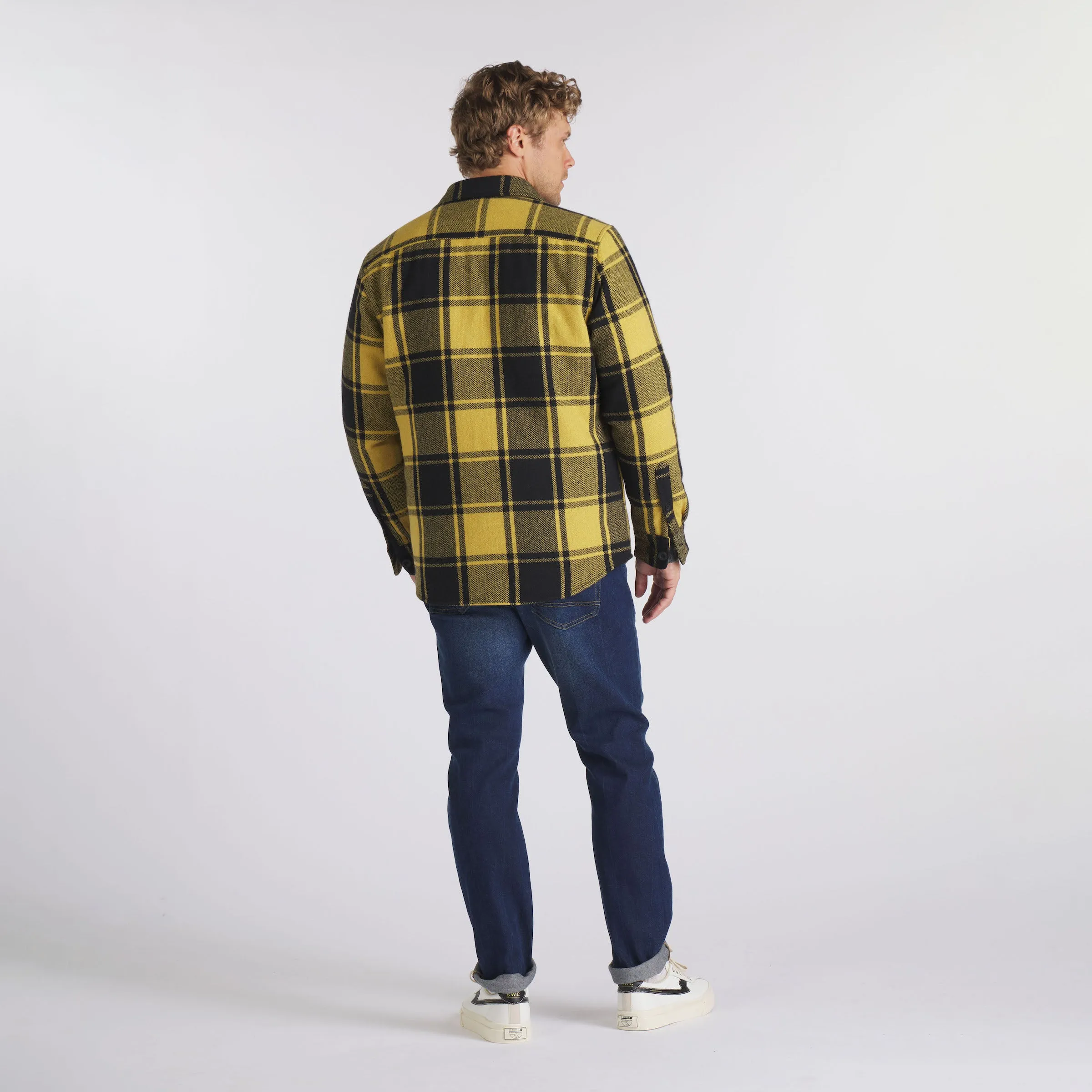 Retro Wool Padded Shirt Jacket - Mustard Black sold by Grayers product image thumbnail 5