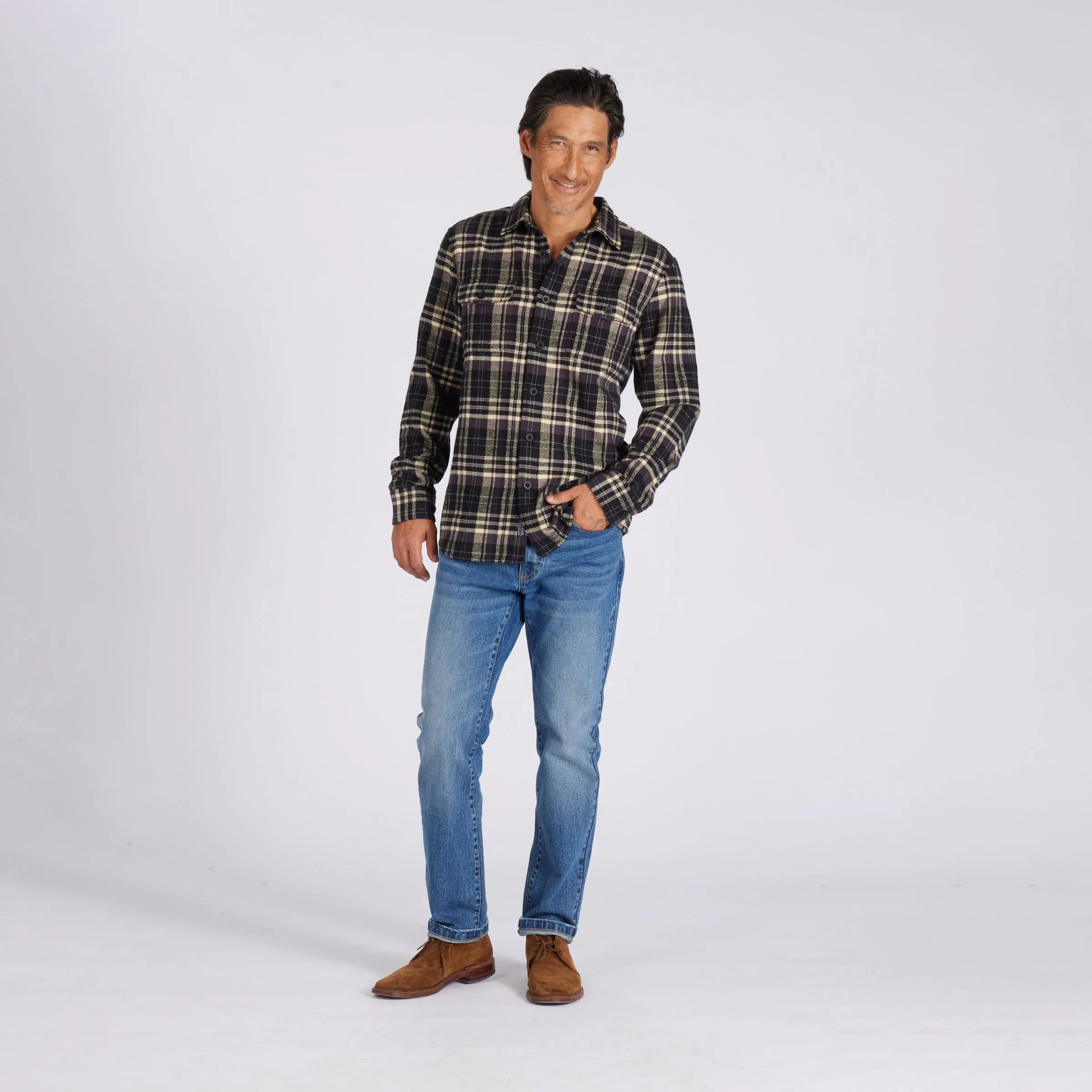 Herringbone Heritage Flannel - Black Cream sold by Grayers product image thumbnail 4