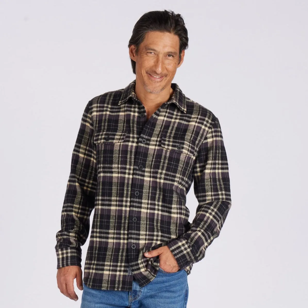 Herringbone Heritage Flannel - Black Cream sold by Grayers product image thumbnail 3