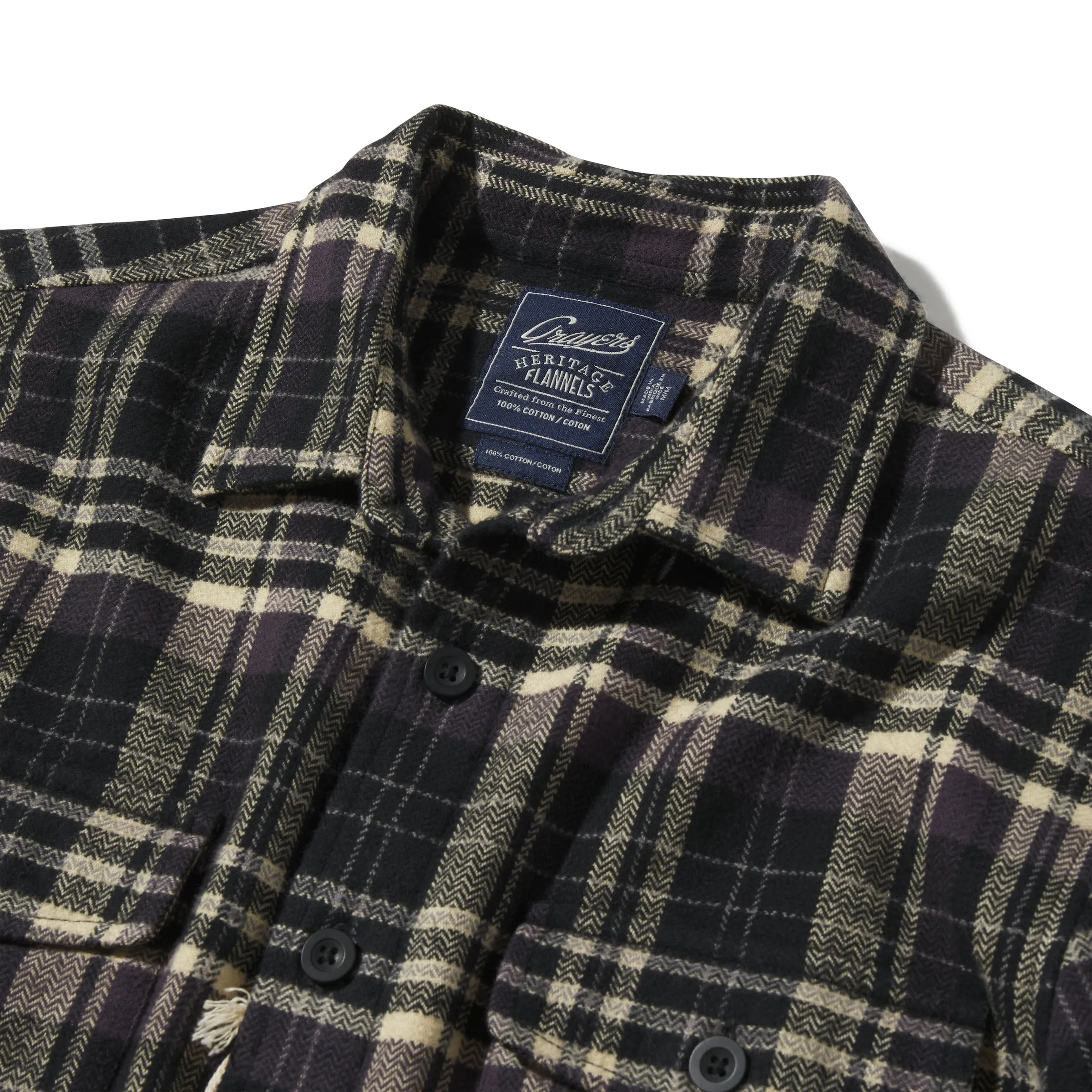 Herringbone Heritage Flannel - Black Cream sold by Grayers product image thumbnail 2