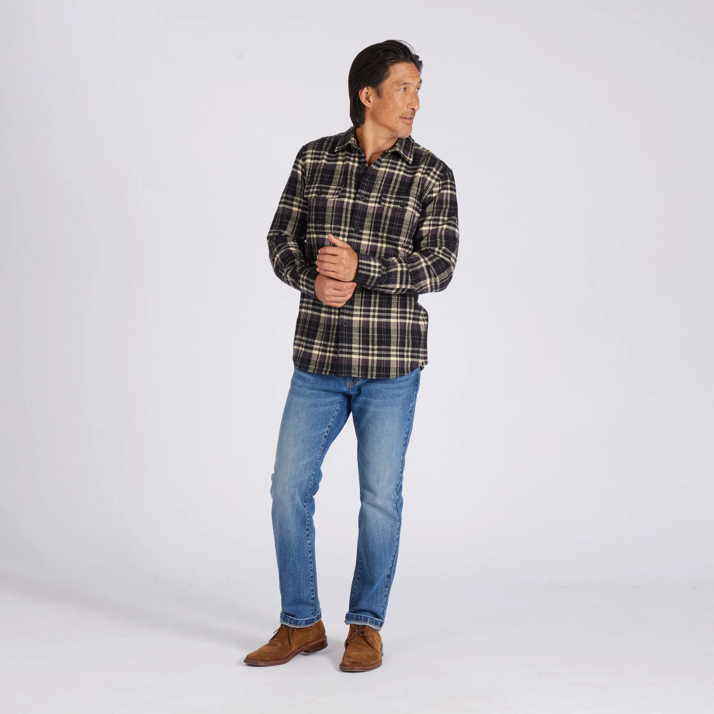 Herringbone Heritage Flannel - Black Cream sold by Grayers product image thumbnail 5