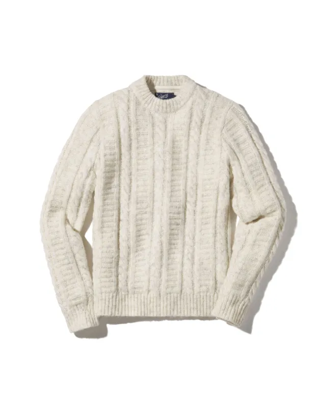 Collegiate Cable Crew - Antique White sold by Grayers