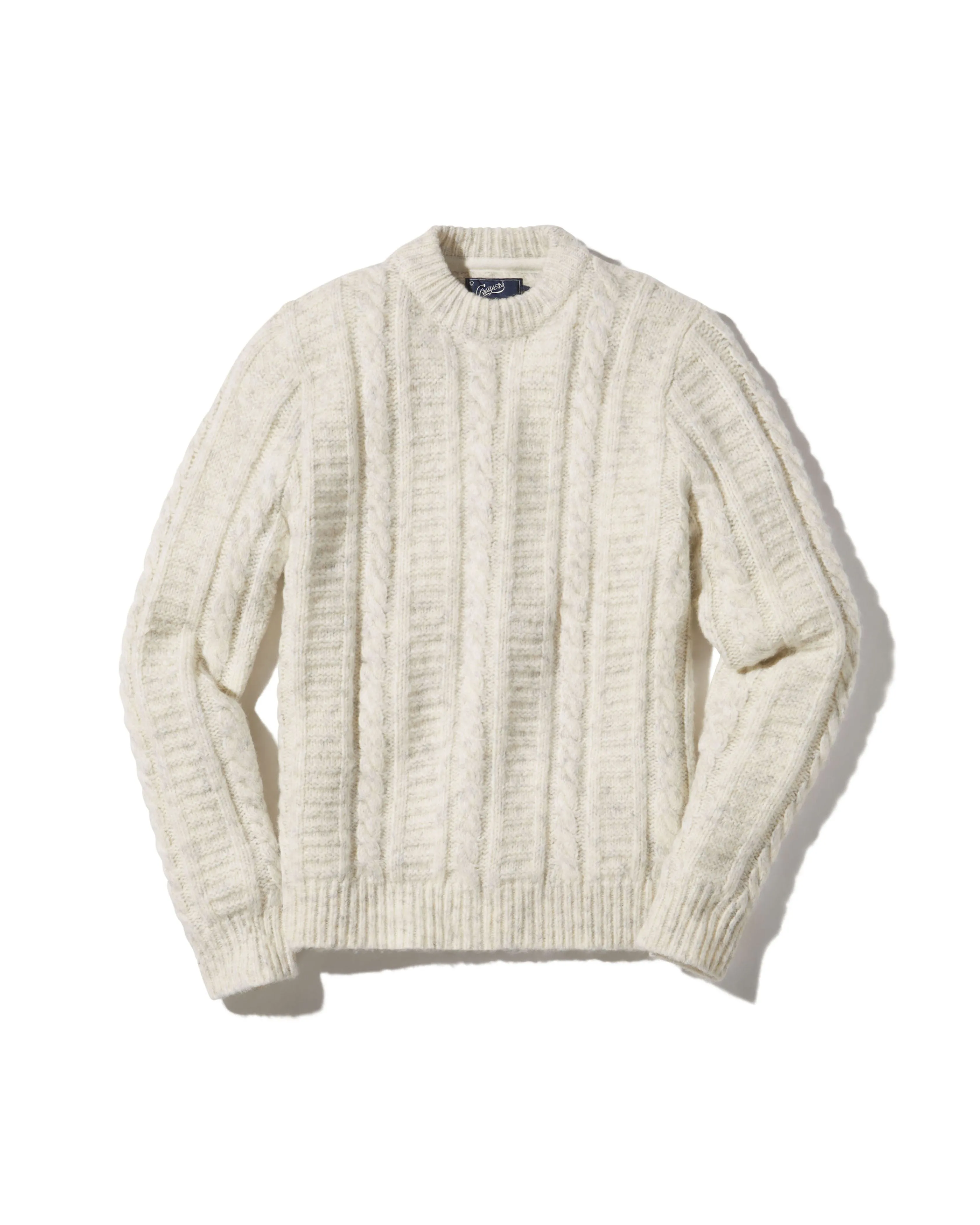 Collegiate Cable Crew - Antique White sold by Grayers
