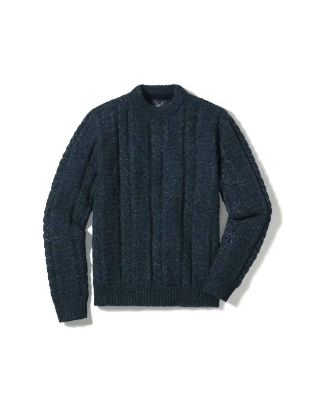 Collegiate Cable Crew - Bottle Navy sold by Grayers