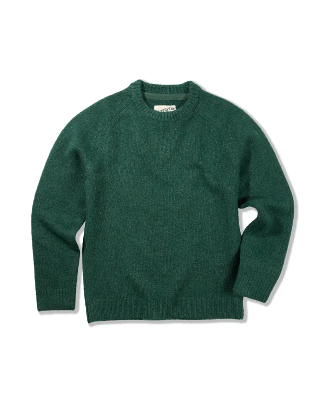 Collegiate Sweater Crew - Bottle Green sold by Grayers