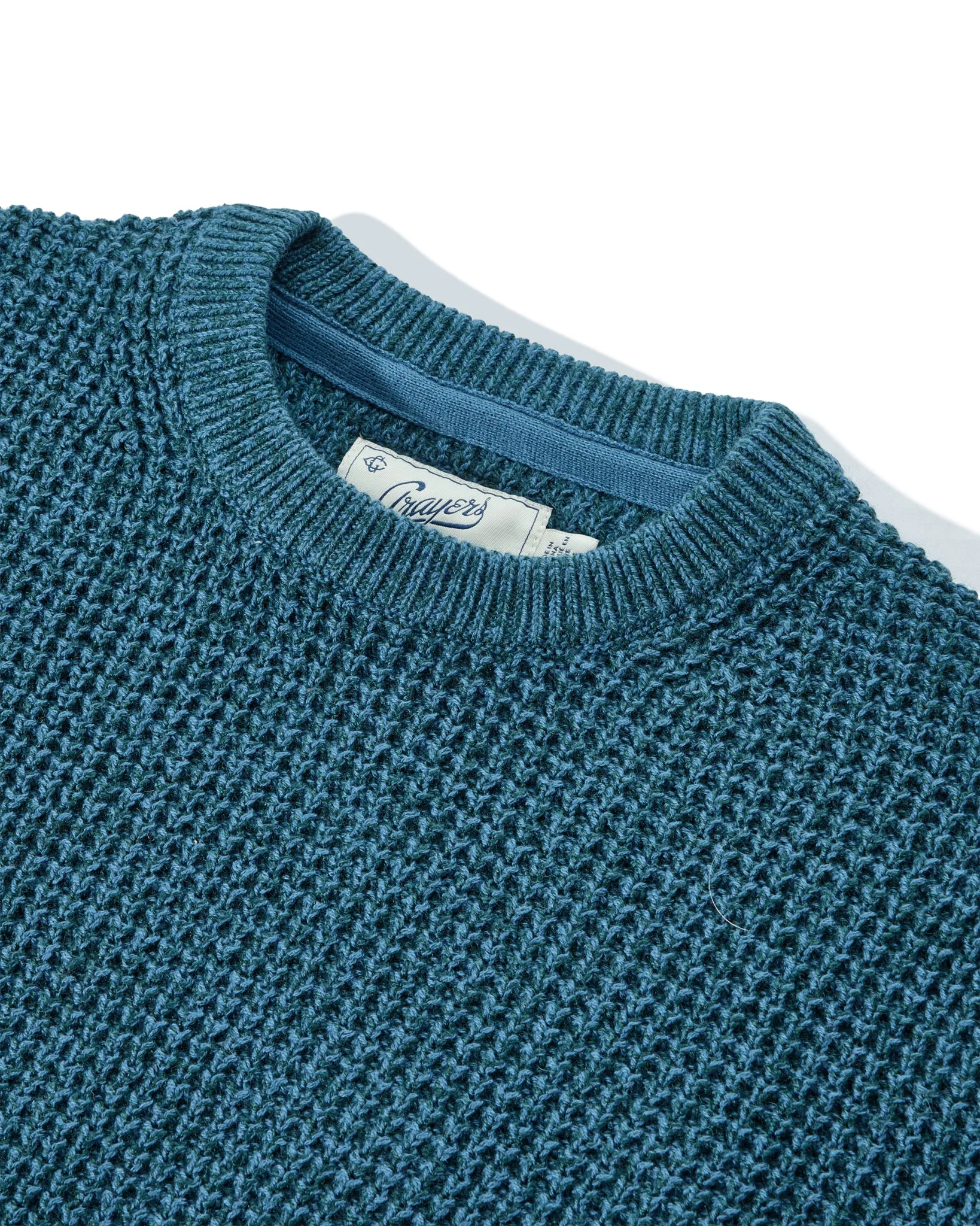 Guernsey Waffle Crew Neck - Blue Green sold by Grayers product image thumbnail 2