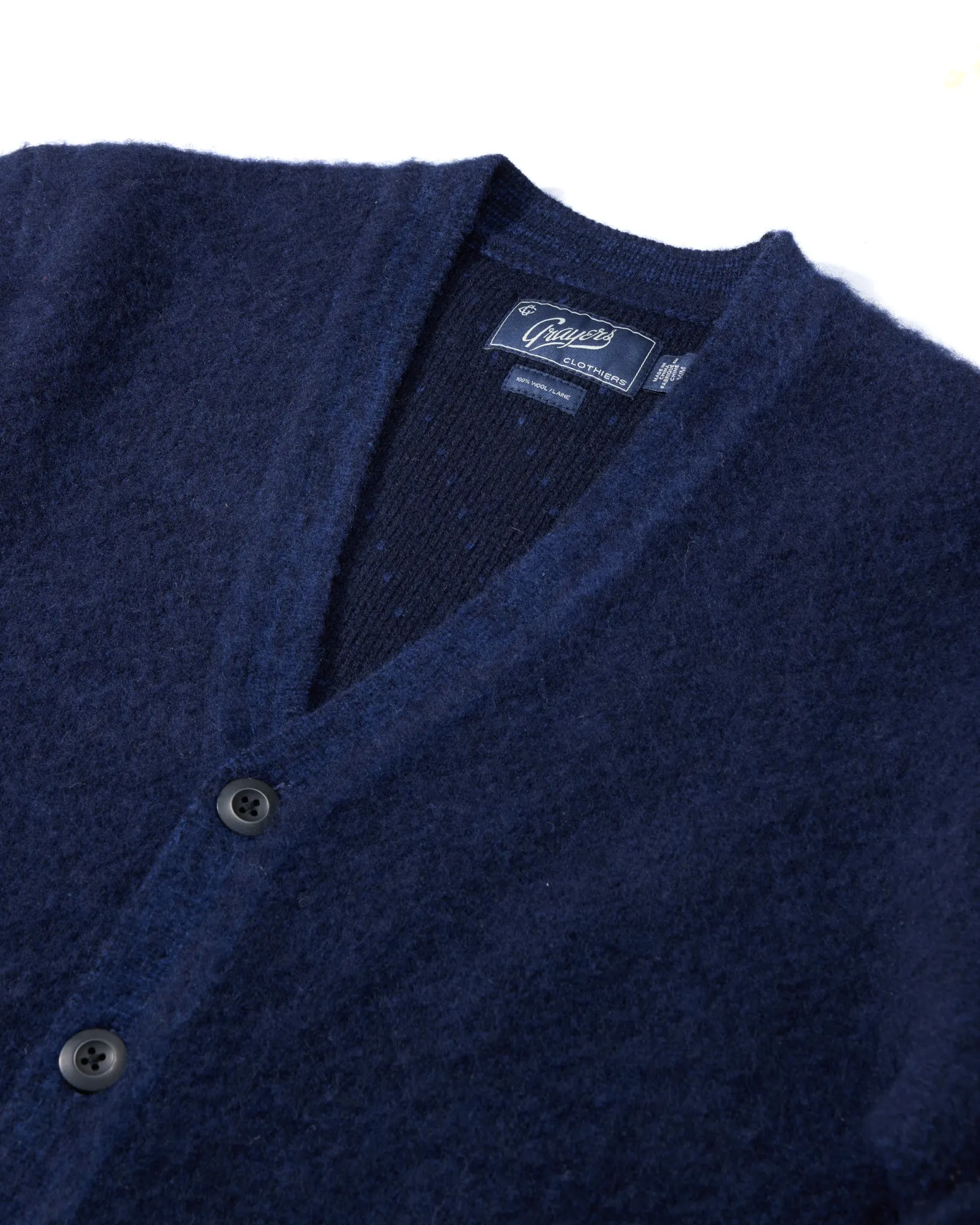 Kent Brushed Wool Cardigan - Blue Graphite sold by Grayers product image thumbnail 2
