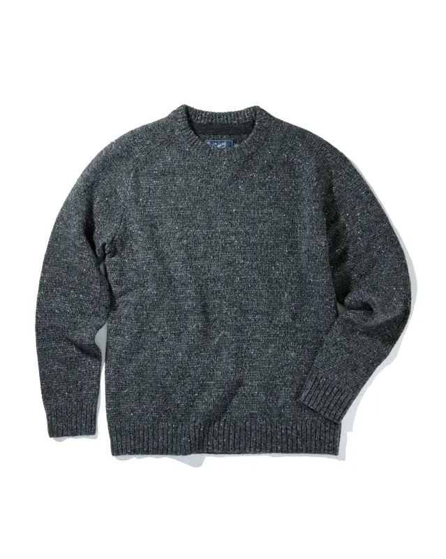 Donegal Wool Crew - Charcoal sold by Grayers